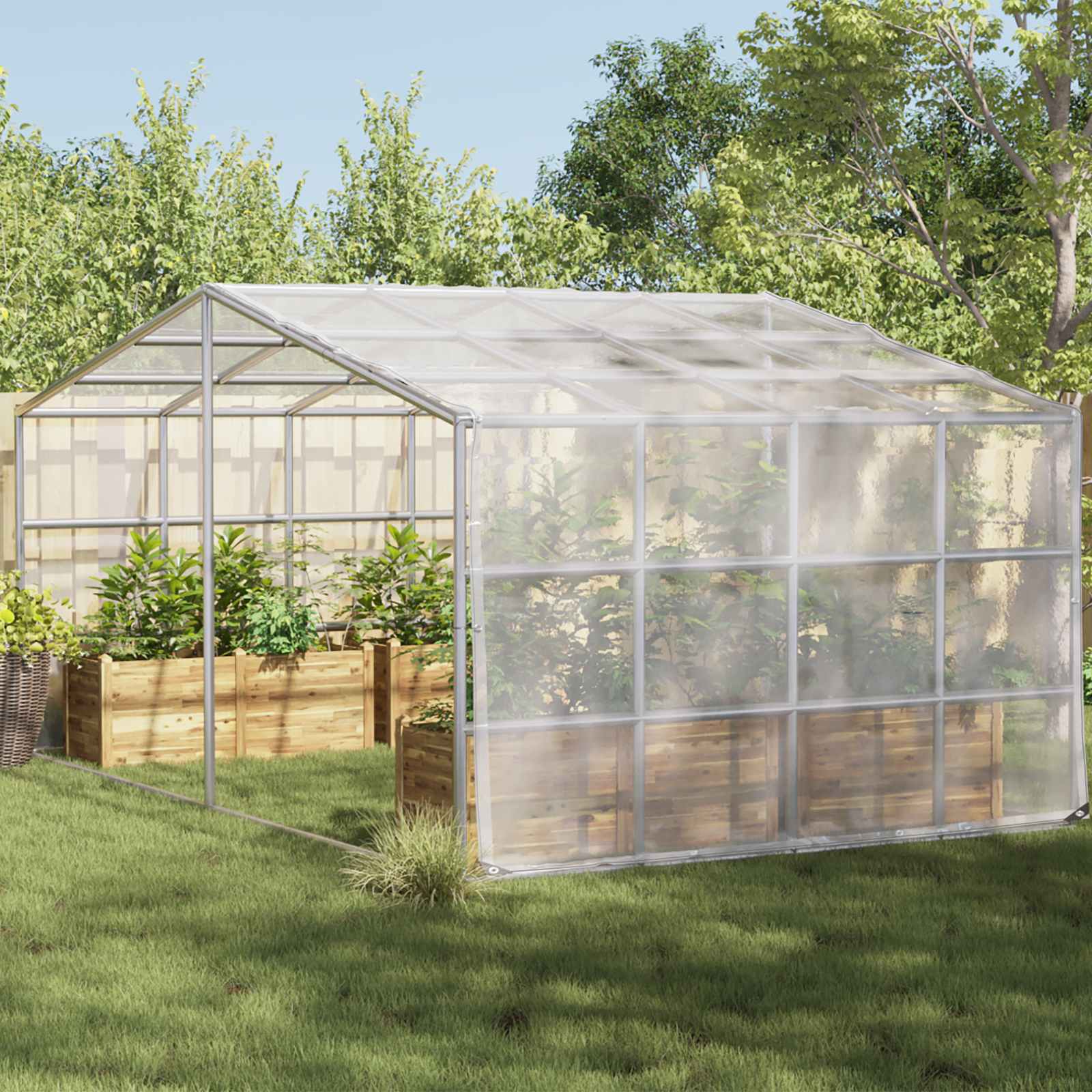 Afdekzeil met oogjes Doorzichtig 7 x 5 m Polyetheen is nu te koop bij PeponiXL, paradijselijk wonen!