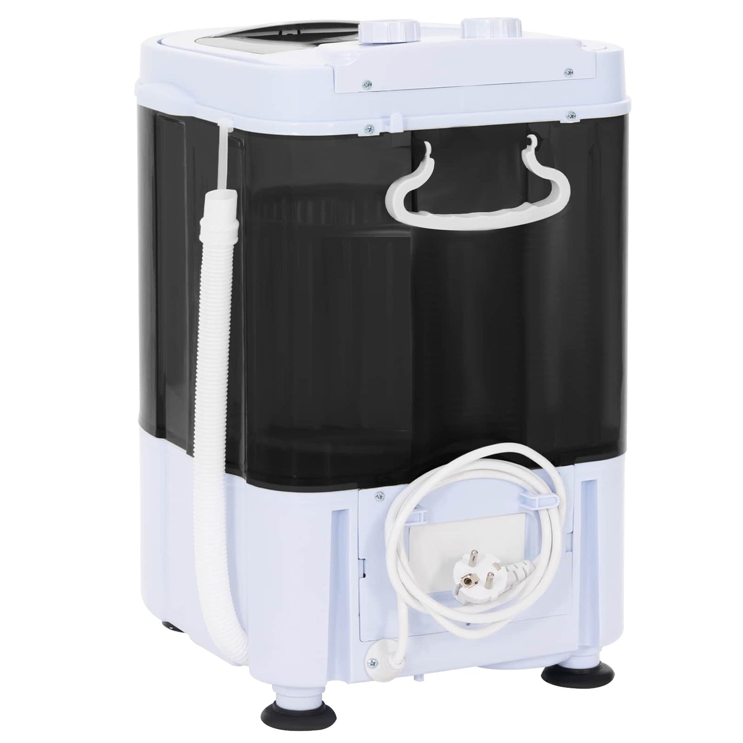 Mini Wasmachine met Enkele Wasbak 2,6 kg Zwart en Wit