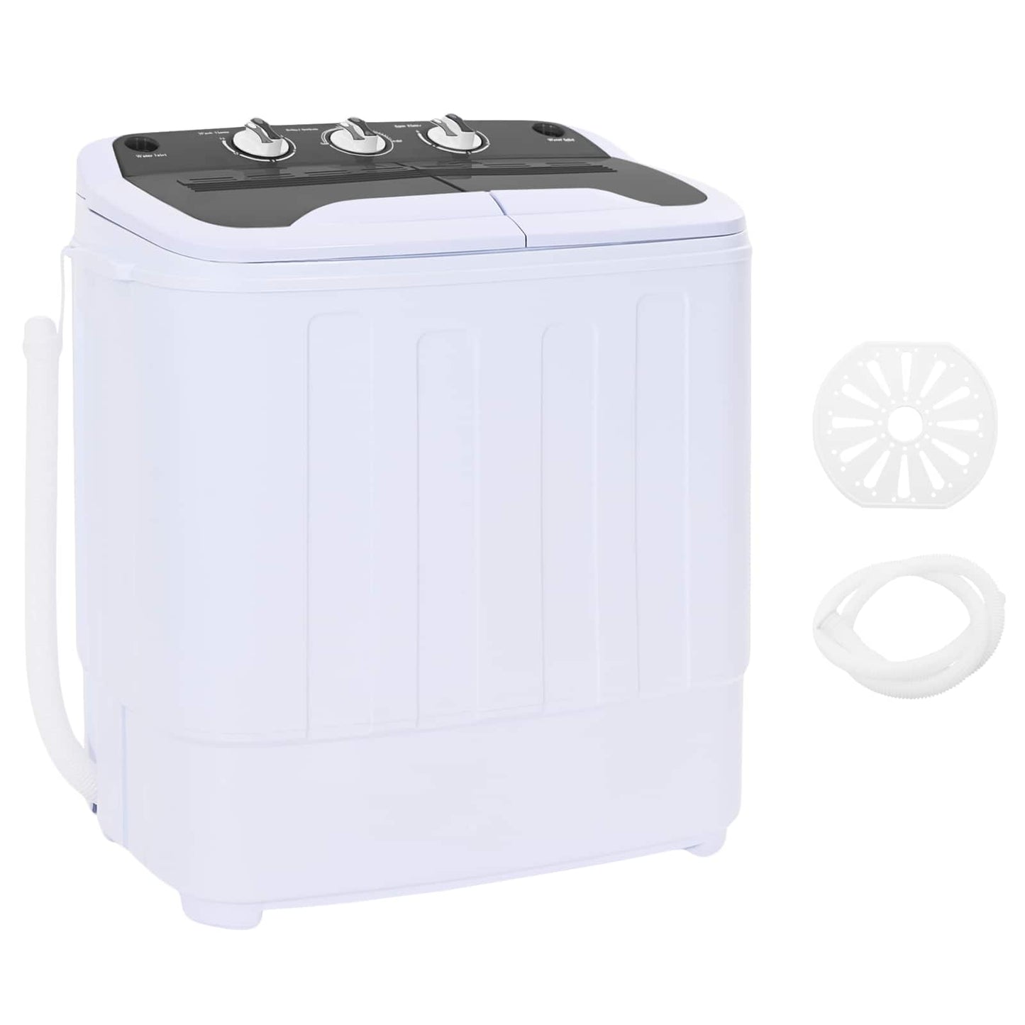 Mini Wasmachine met Twin Tub 3,6 kg Zwart en Wit
