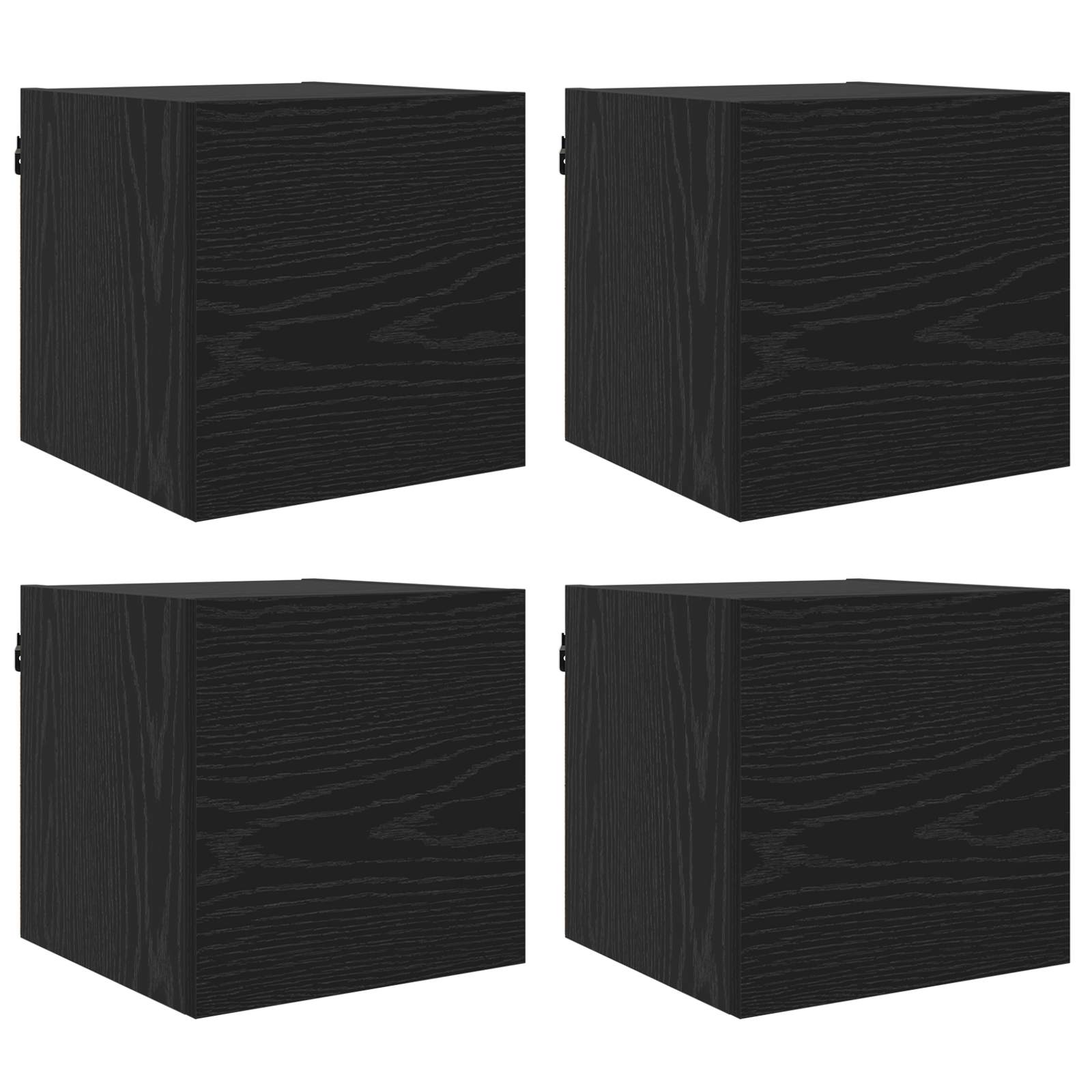 Wandgemonteerde TV-kast 4 pcs Zwart eiken 30,5 x 30 x 30 cm is nu te koop bij PeponiXL, paradijselijk wonen!