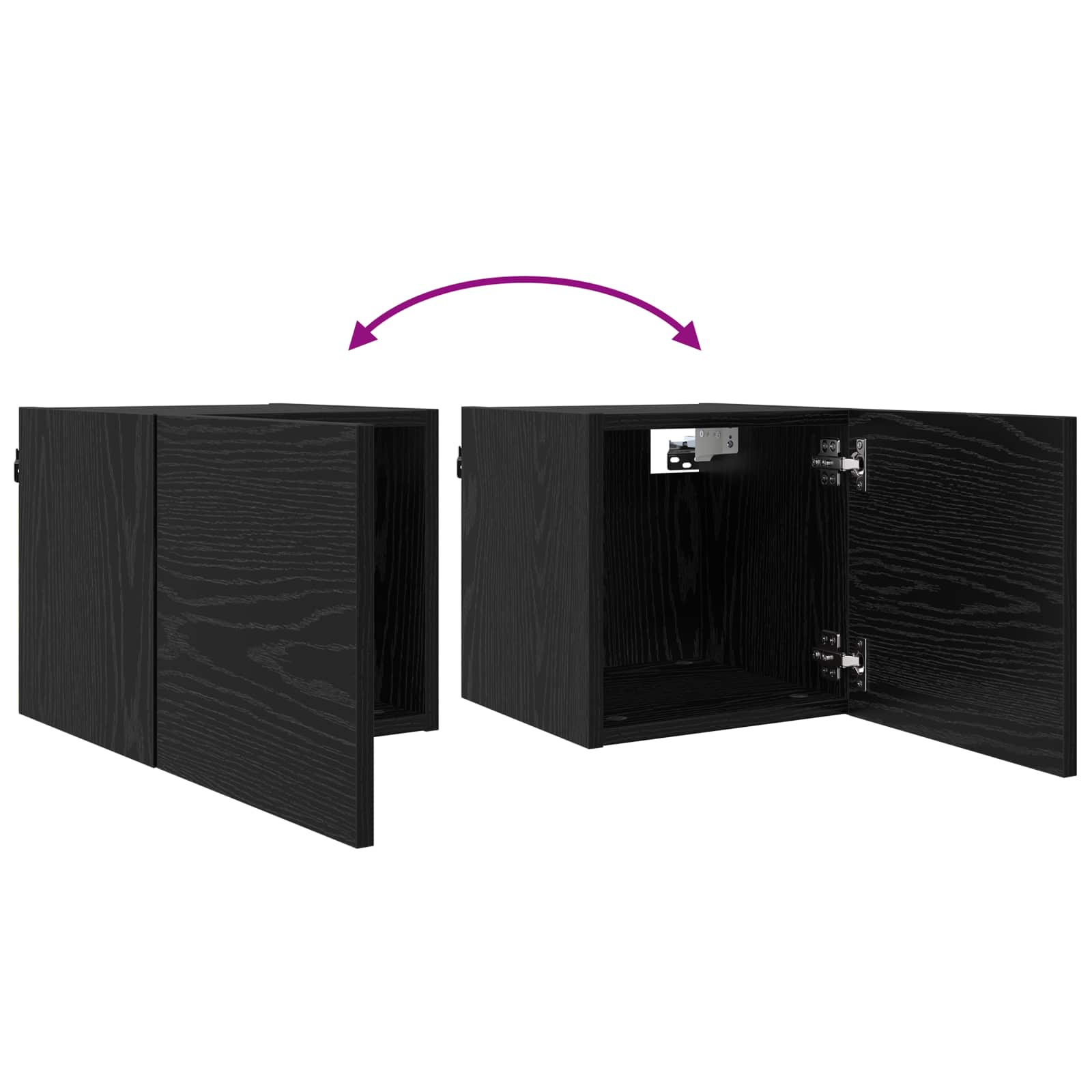 Wandgemonteerde TV-kast 4 pcs Zwart eiken 30,5 x 30 x 30 cm is nu te koop bij PeponiXL, paradijselijk wonen!