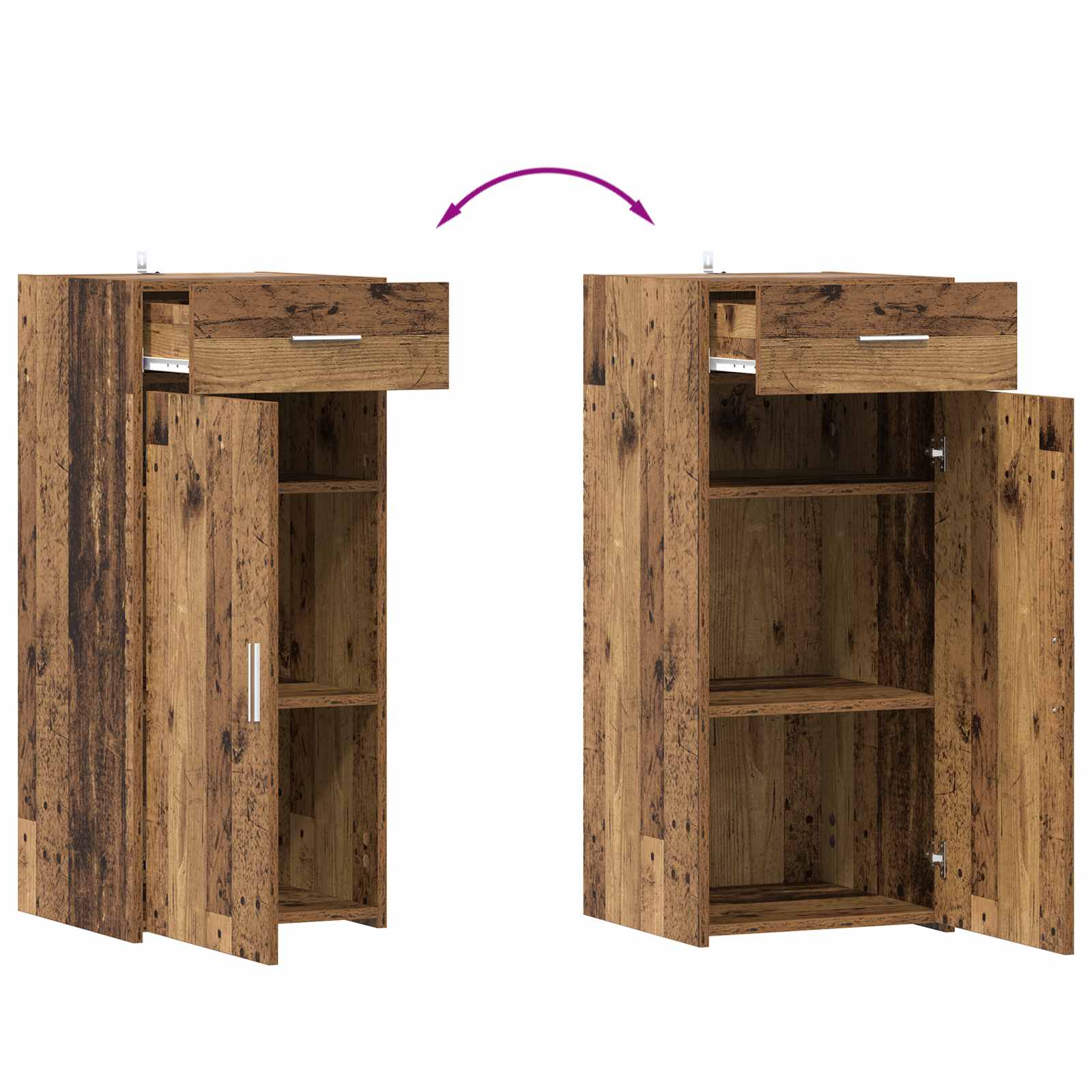 Opbergkast Oud Hout 40 x 42,5 x 93 cm Bewerkt hout is nu te koop bij PeponiXL, paradijselijk wonen!