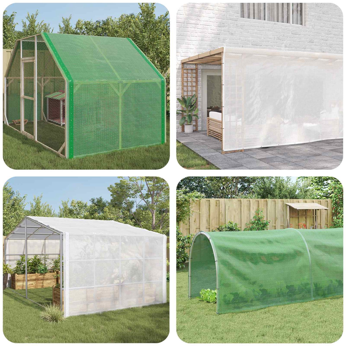 Zeil met Oogjes Groen 8 x 12 m 140 gsm PE