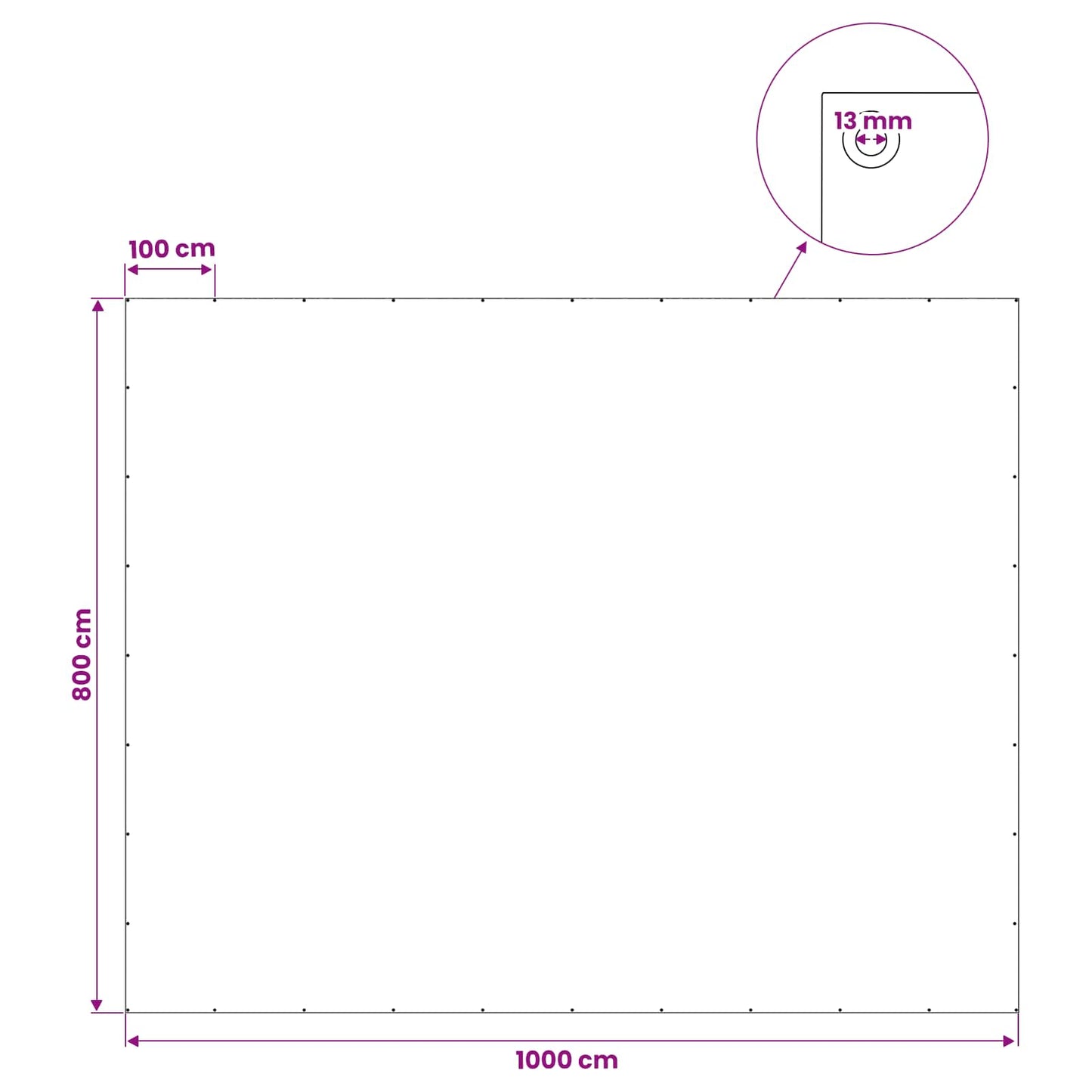 Zeil met Oogjes Groen 8 x 10 m 90 gsm PE