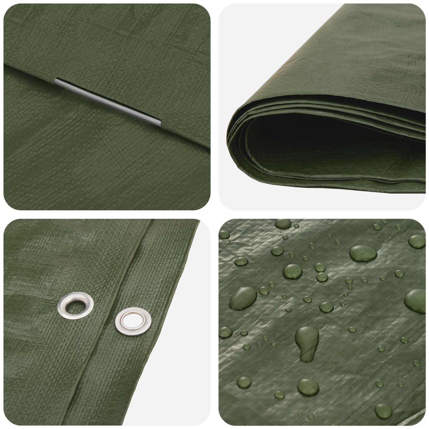 Zeil met Oogjes Groen 8 x 12 m 90 gsm PE