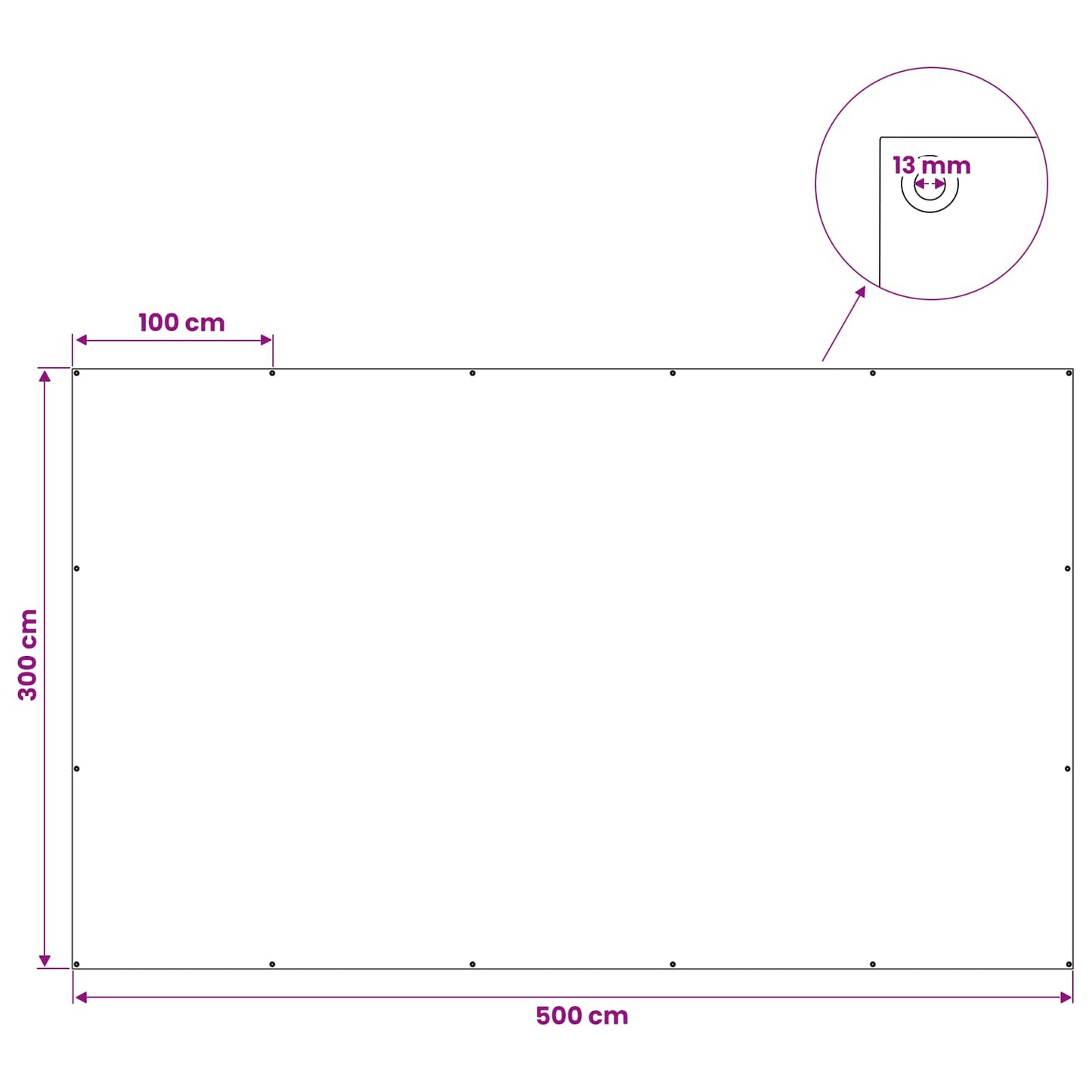 Zeil met Oogjes Groen 3 x 5 m 180 gsm PE