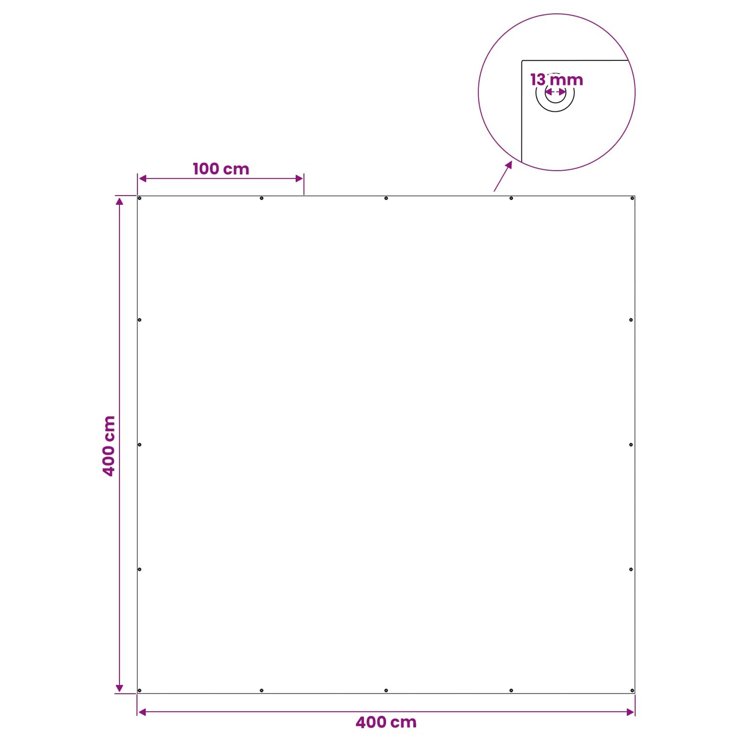 Zeil met Oogjes Groen 4 x 4 m 180 gsm PE