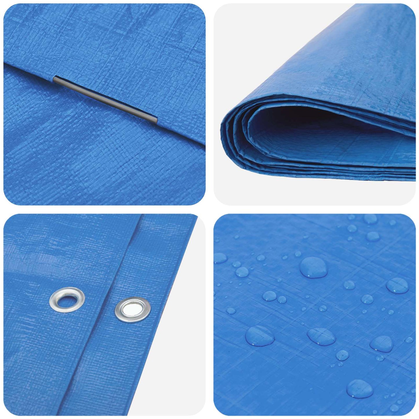 Zeil met Oogjes Blauw 3 x 4 m 90 gsm PE
