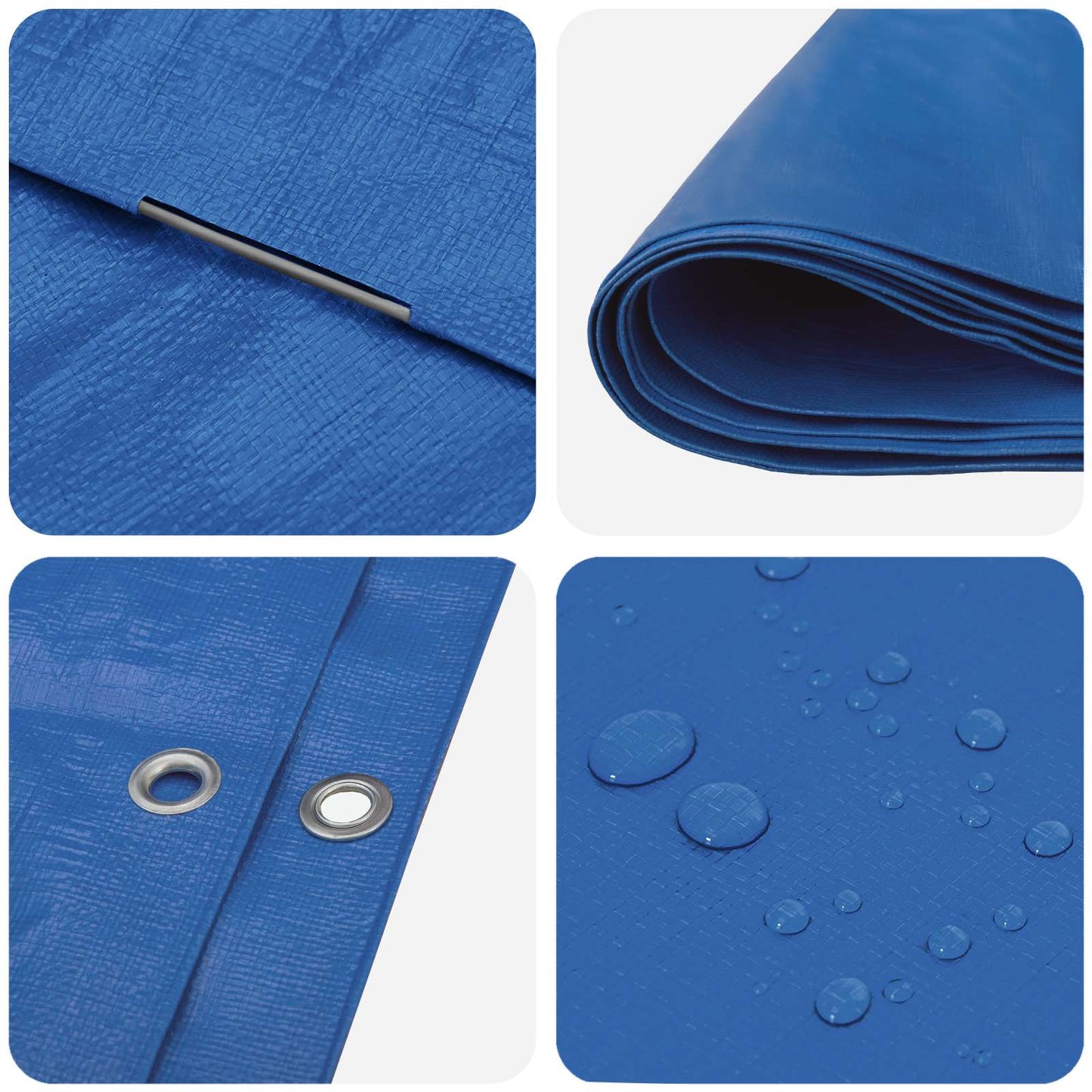 Zeil met Oogjes Blauw 3 x 6 m 260 gsm PE