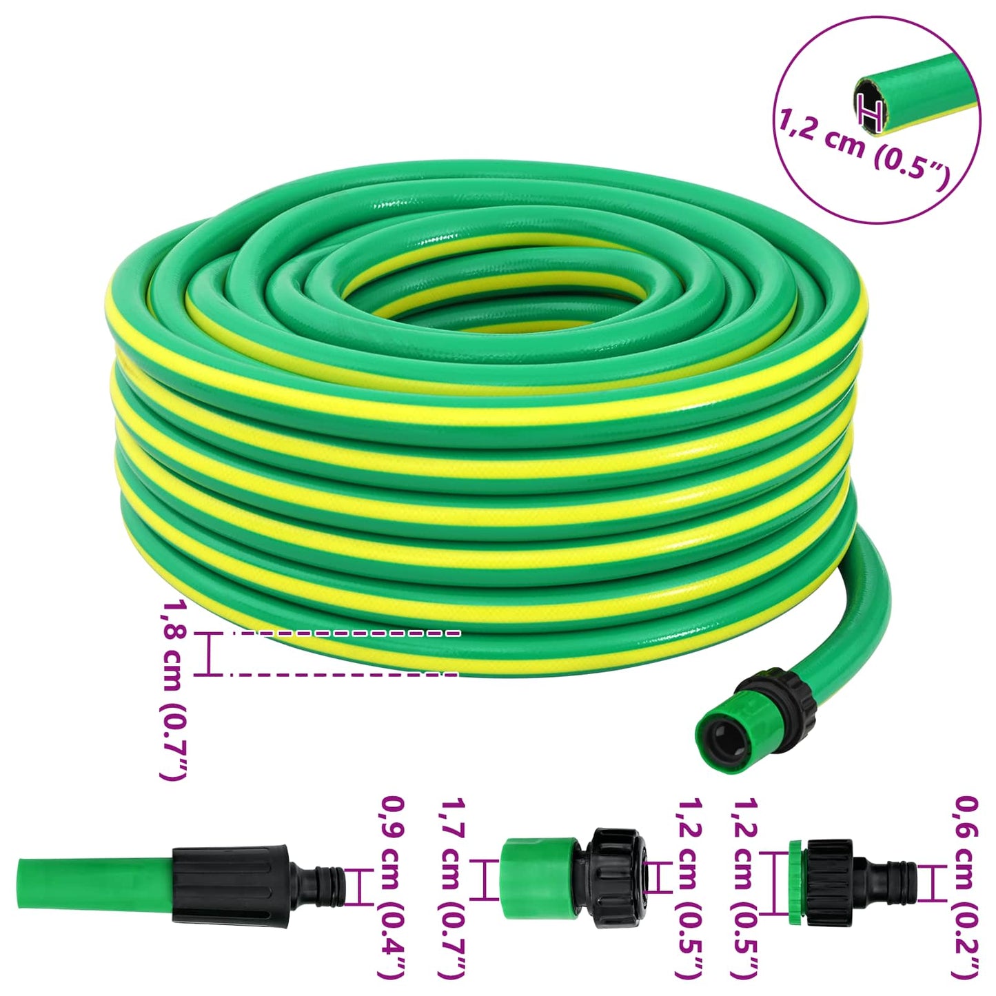 Tuinslang 5-Lags Groen en Geel 1 / 2'' 10 m PVC is nu te koop bij PeponiXL, paradijselijk wonen!