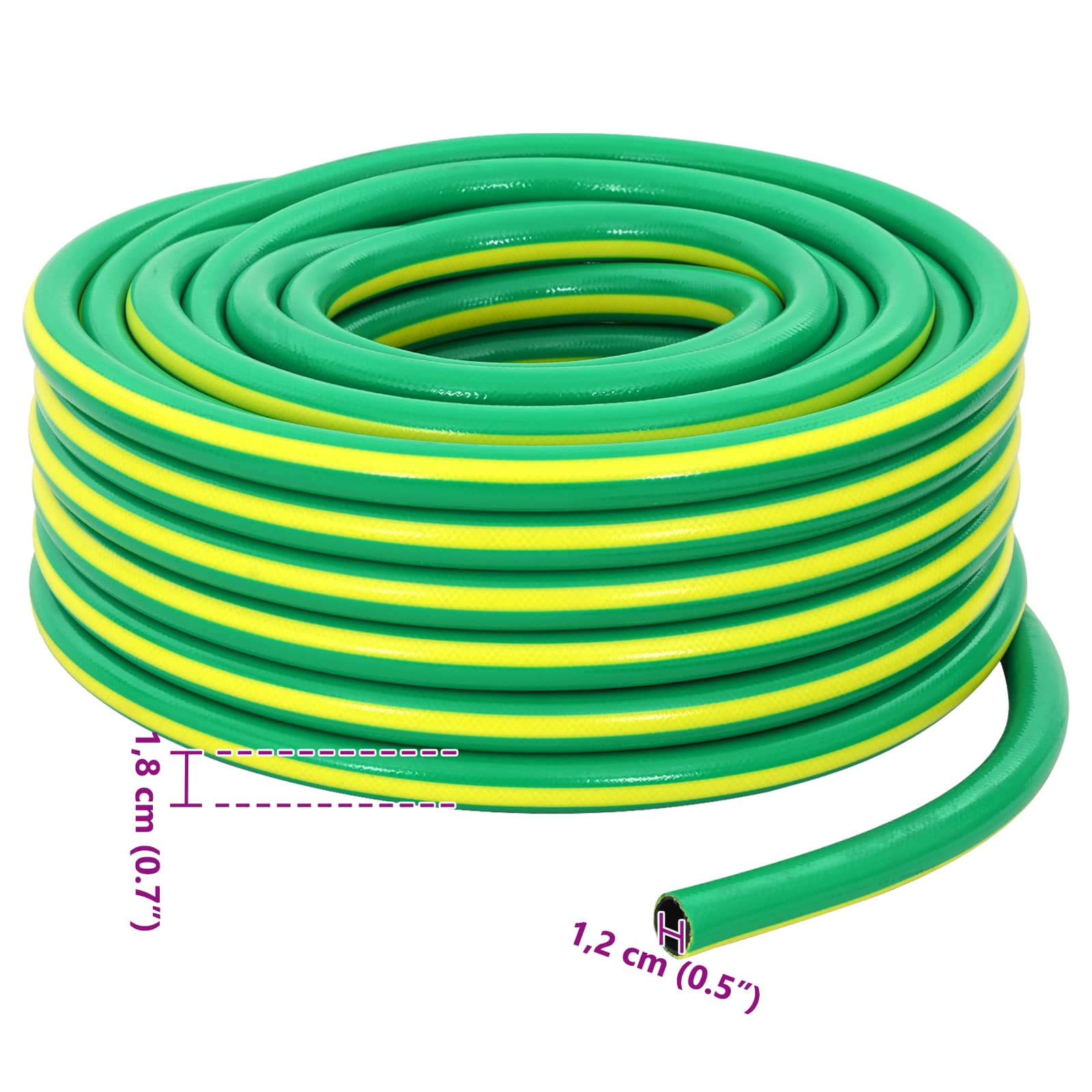 Tuinslang 5-Lags Groen en Geel 1 / 2'' 10 m PVC is nu te koop bij PeponiXL, paradijselijk wonen!