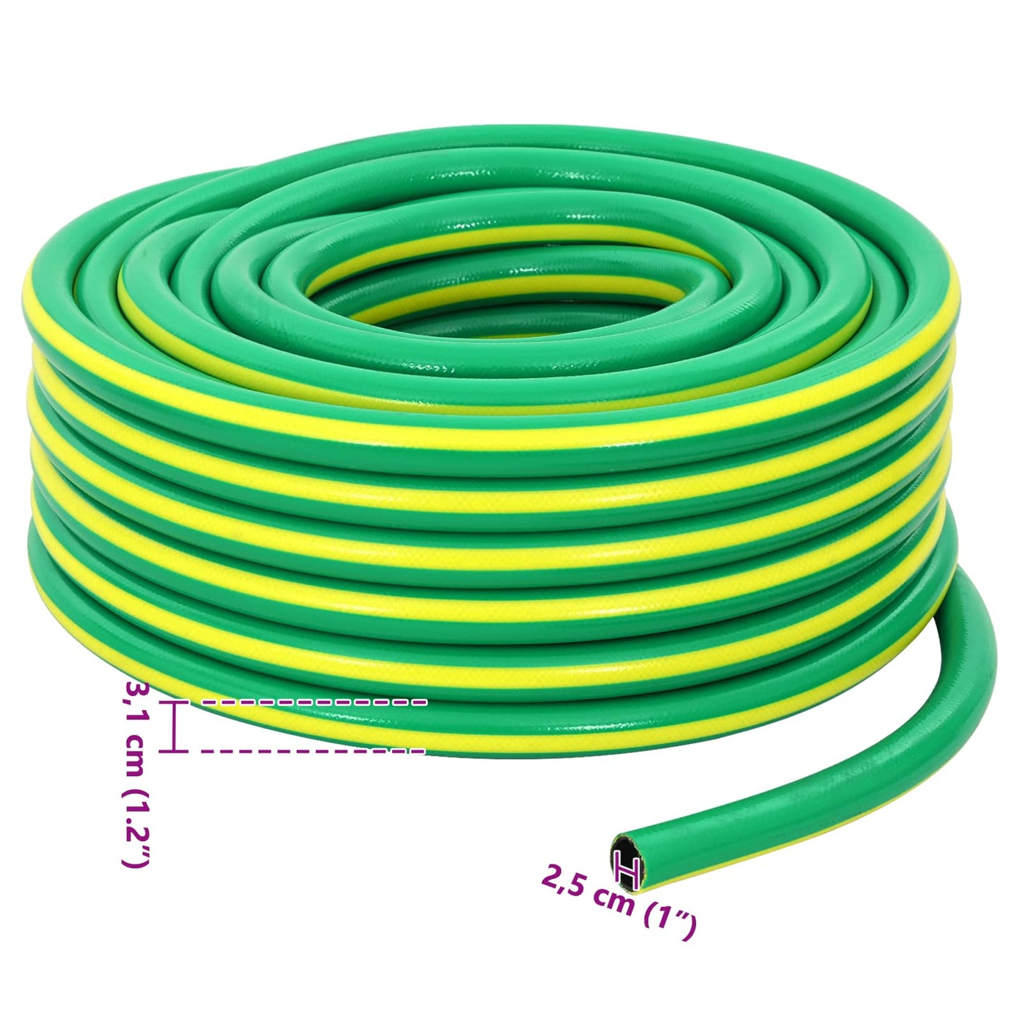 Tuinslang 5-Lags Groen en Geel 1" 30 m PVC is nu te koop bij PeponiXL, paradijselijk wonen!