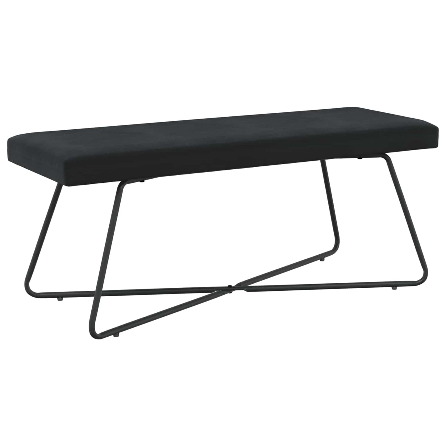 Bank Effen Zwart 110 x 40 x 45 cm Fluweel