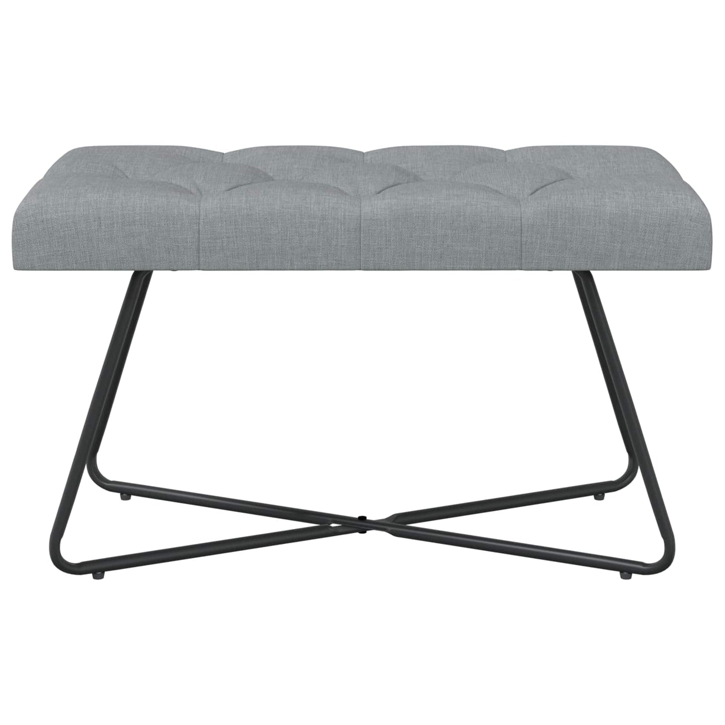 Bank met knoopverstelling Lichtgrijs 80 x 40 x 46 cm Stof