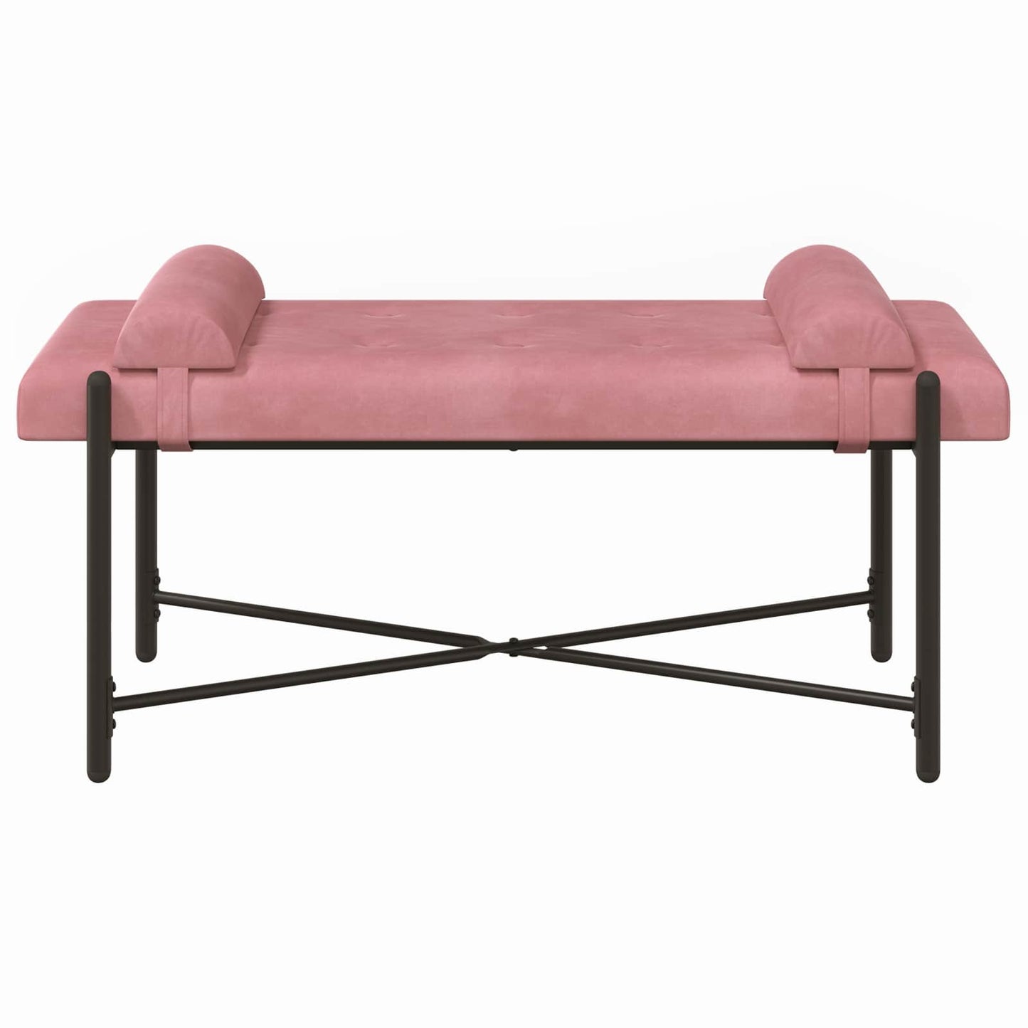 Knop-gestept Bankje met Kussens Roze 110 x 40 x 46 cm Fluweel