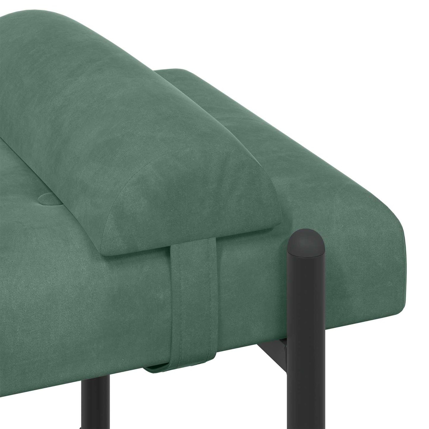 Knop-gestept Bankje met Kussens Zeegroen 110 x 40 x 46 cm