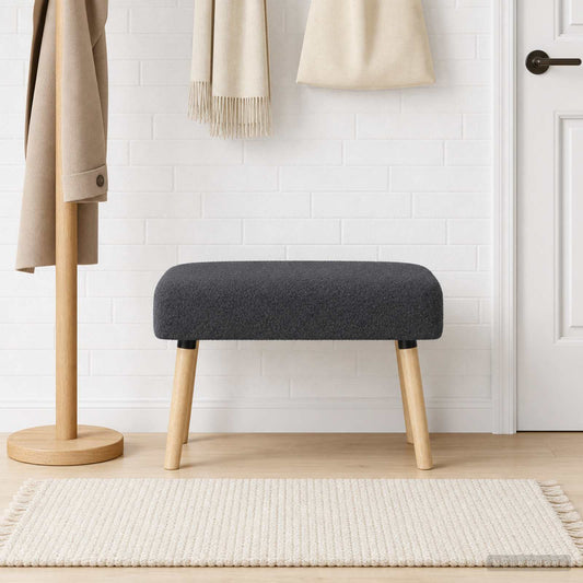 Bank Effen Donkergrijs 60 x 40 x 45 cm Bouclé is nu te koop bij PeponiXL, paradijselijk wonen!