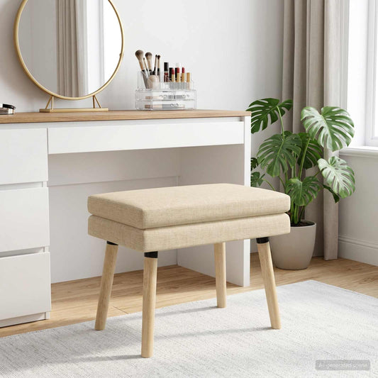 Dubbel Laagige Bank Crèmekleurig 60 x 40 x 46 cm Stof is nu te koop bij PeponiXL, paradijselijk wonen!