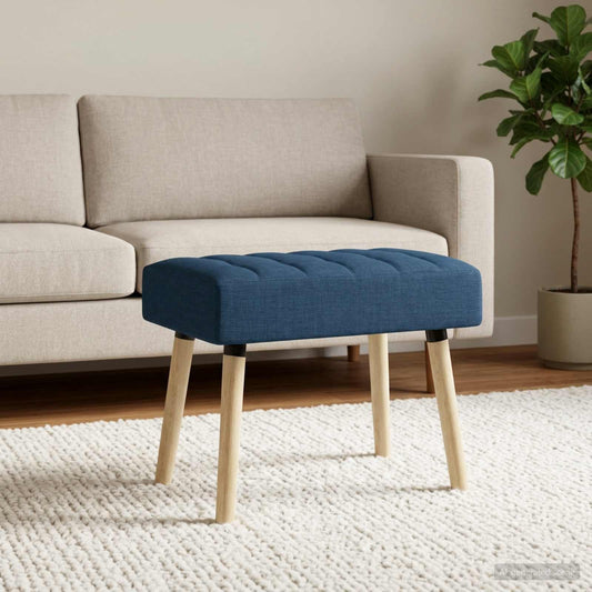Kanaal-geplooide bank Blauw 60 x 40 x 45 cm Stof is nu te koop bij PeponiXL, paradijselijk wonen!