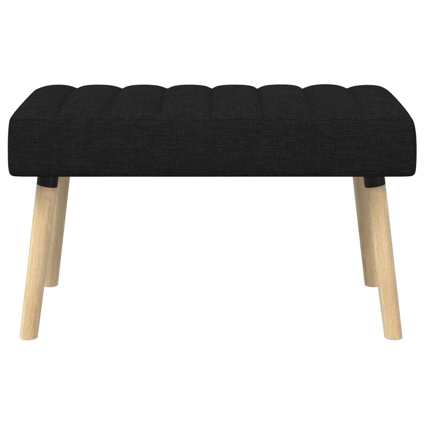 Kanaal-geplooide bank Zwart 80 x 40 x 46 cm Stof