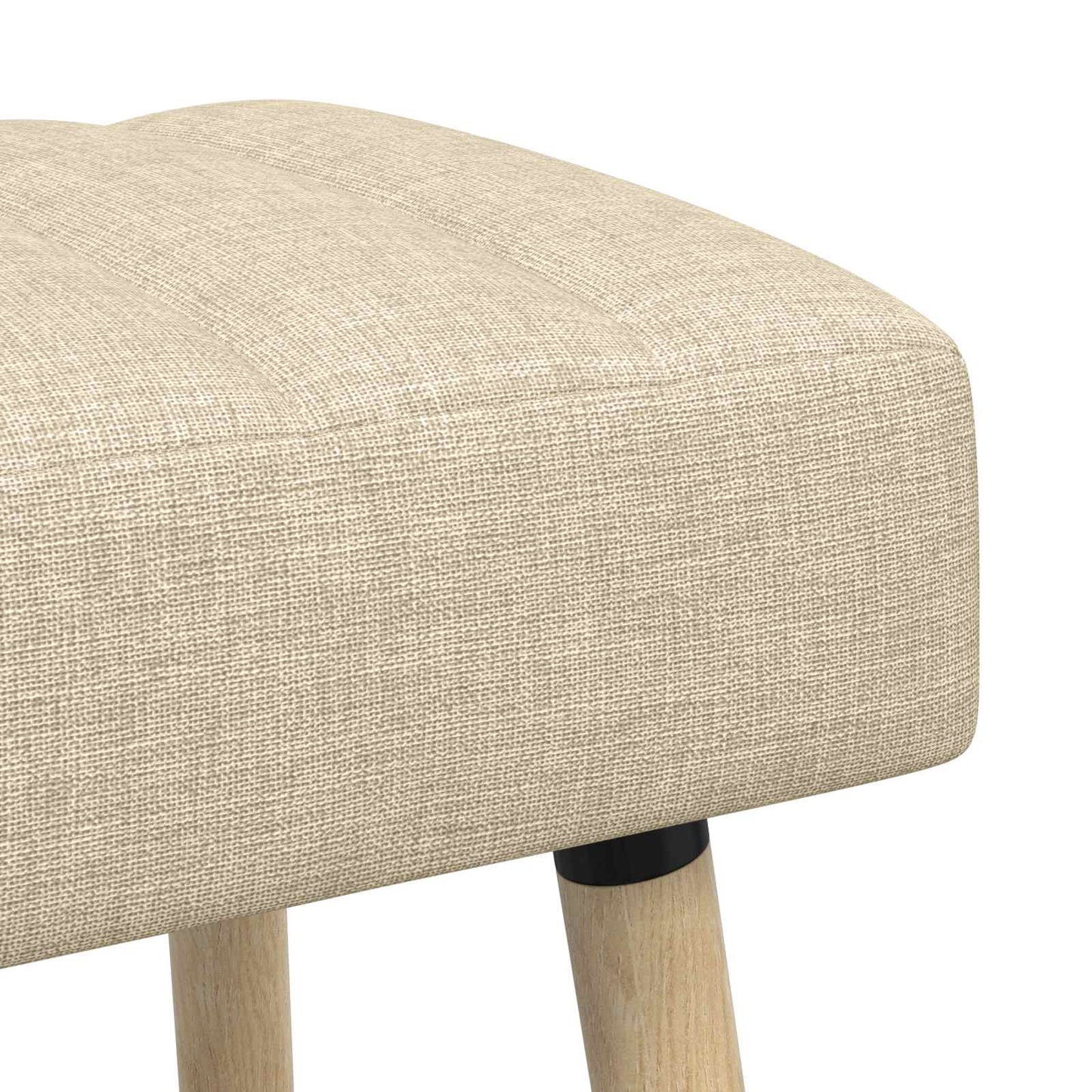 Kanaal-geplooide bank Crèmekleurig 80 x 40 x 46 cm Stof