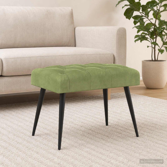 Bank met knoopverstelling Lichtgroen 60 x 40 x 45 cm Fluweel is nu te koop bij PeponiXL, paradijselijk wonen!