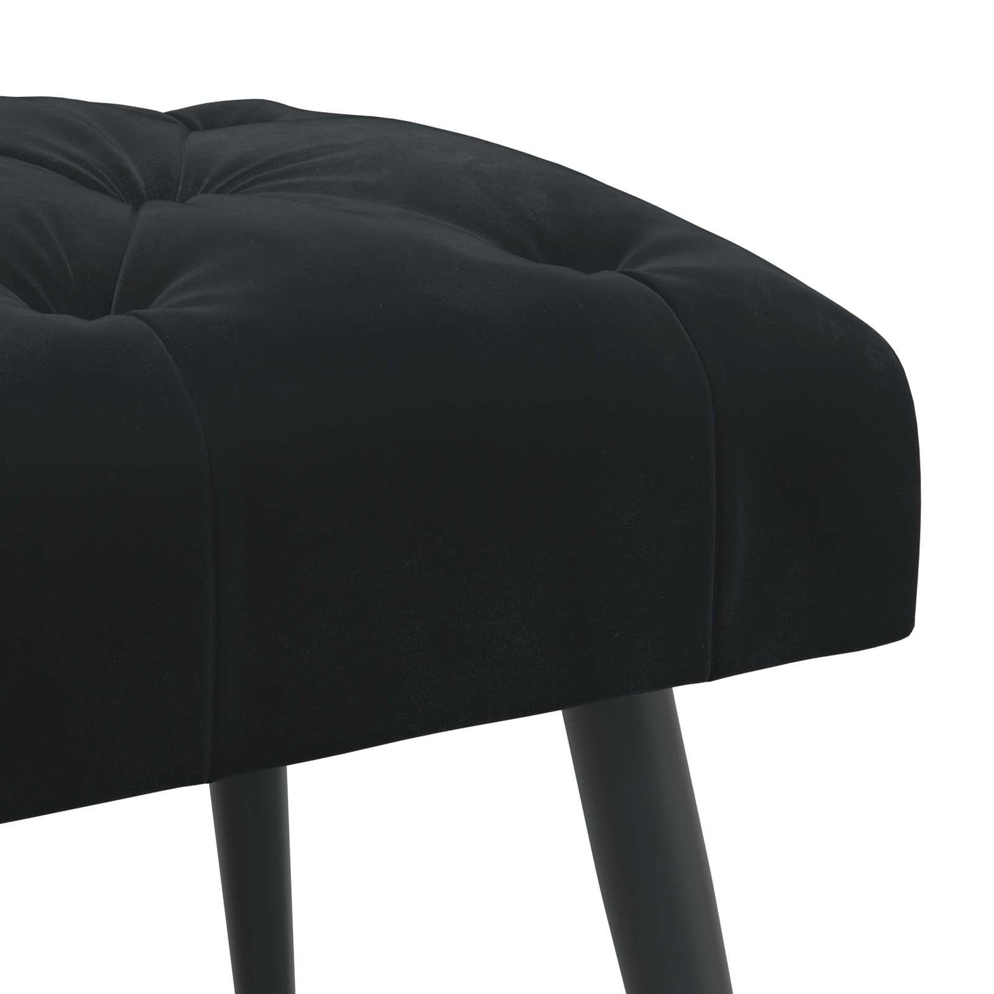 Bank met knoopverstelling Zwart 60 x 40 x 45 cm Fluweel