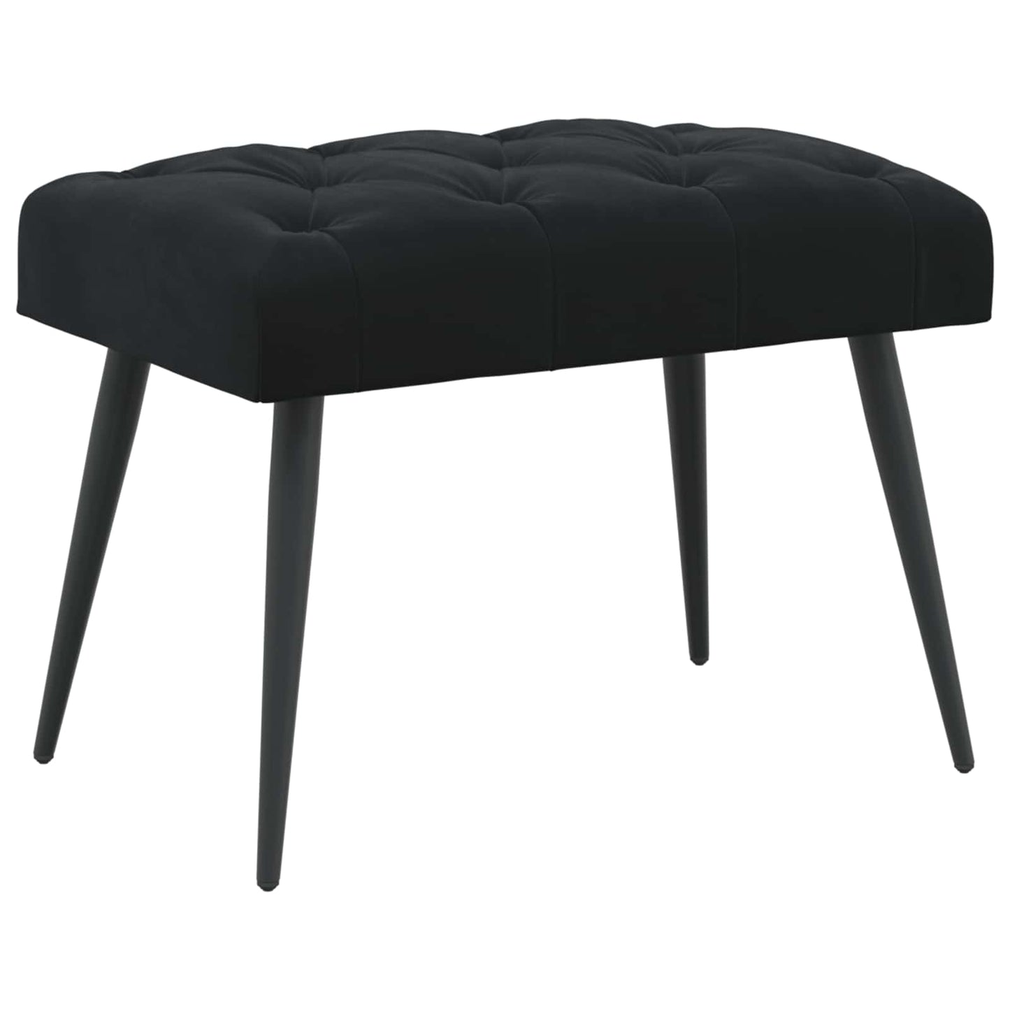 Bank met knoopverstelling Zwart 60 x 40 x 45 cm Fluweel