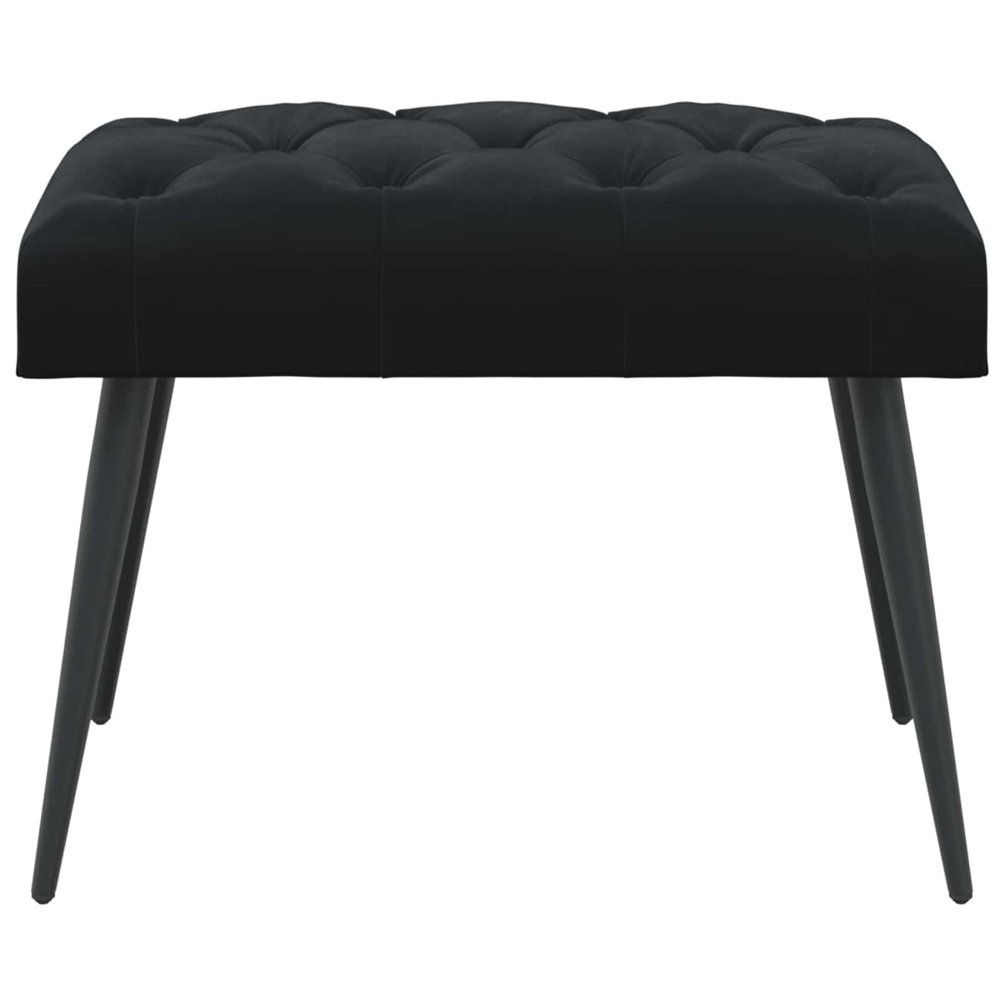 Bank met knoopverstelling Zwart 60 x 40 x 45 cm Fluweel