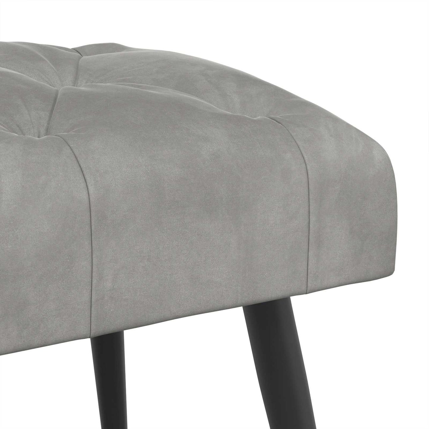Bank met knoopverstelling Lichtgrijs 80 x 40 x 46 cm Fluweel
