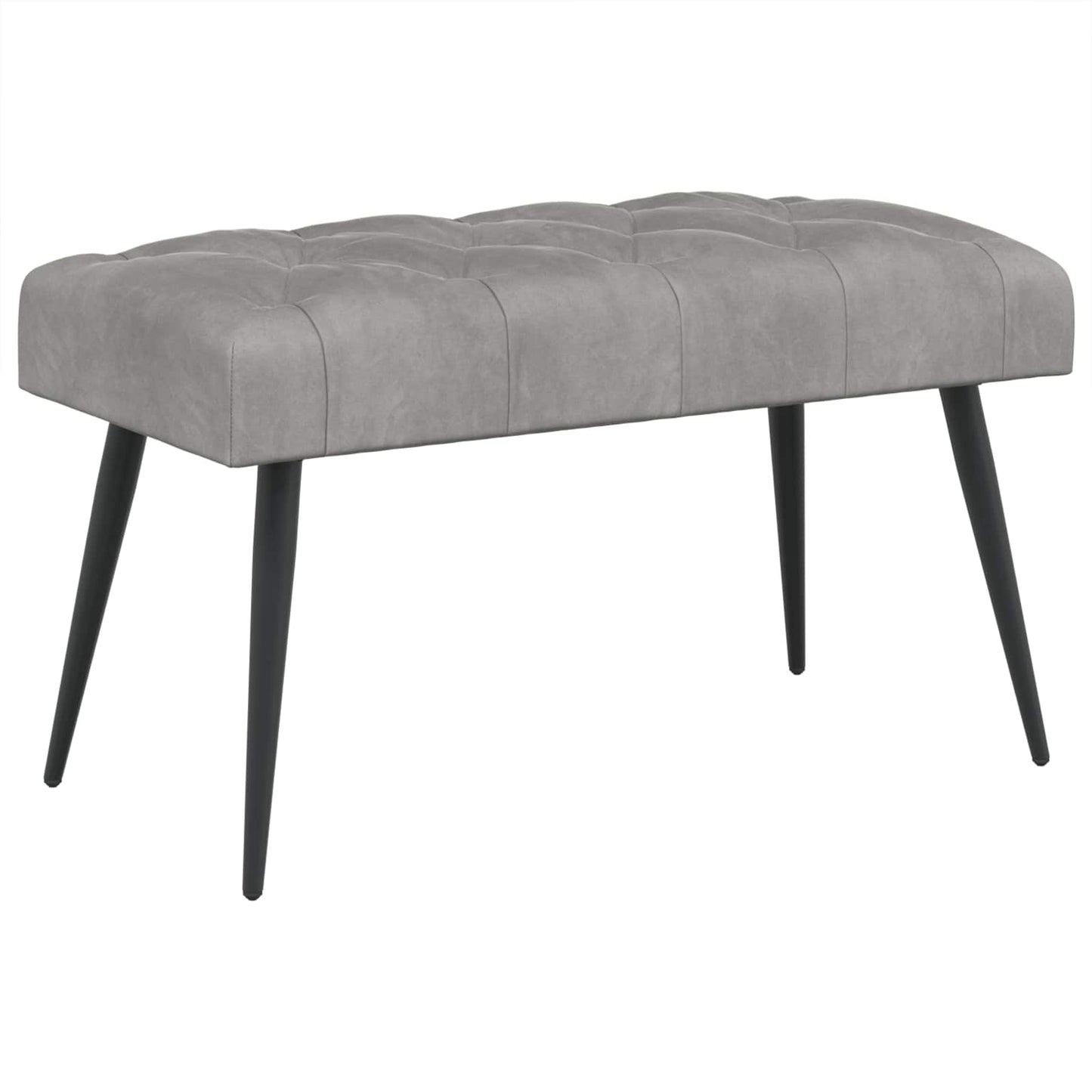 Bank met knoopverstelling Lichtgrijs 80 x 40 x 46 cm Fluweel
