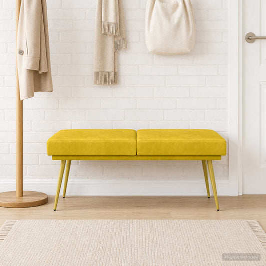 Dubbel Laagige Bank Geel 120 x 45 x 46 cm fluweel is nu te koop bij PeponiXL, paradijselijk wonen!