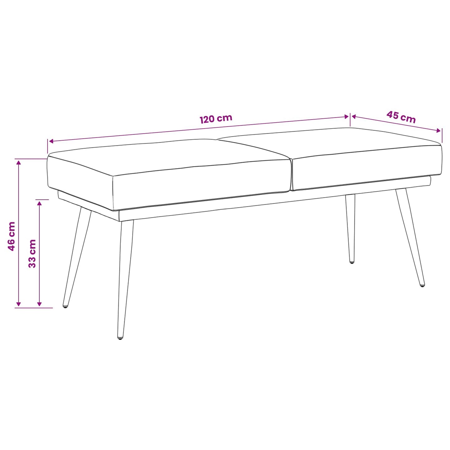 Dubbel Laagige Bank Turquoise 120 x 45 x 46 cm Fluweel
