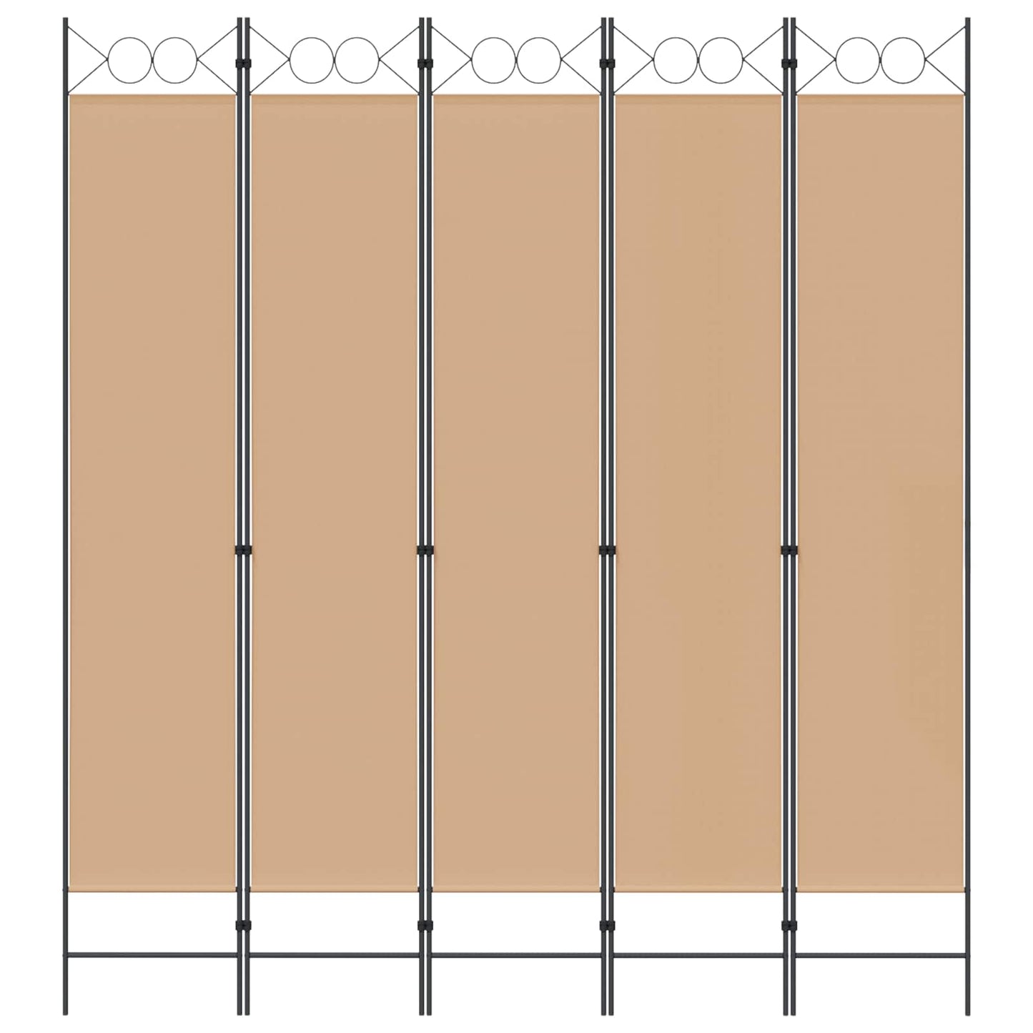 5-Panel Room Divider Beige 200 x 220 cm Stof is nu te koop bij PeponiXL, paradijselijk wonen!