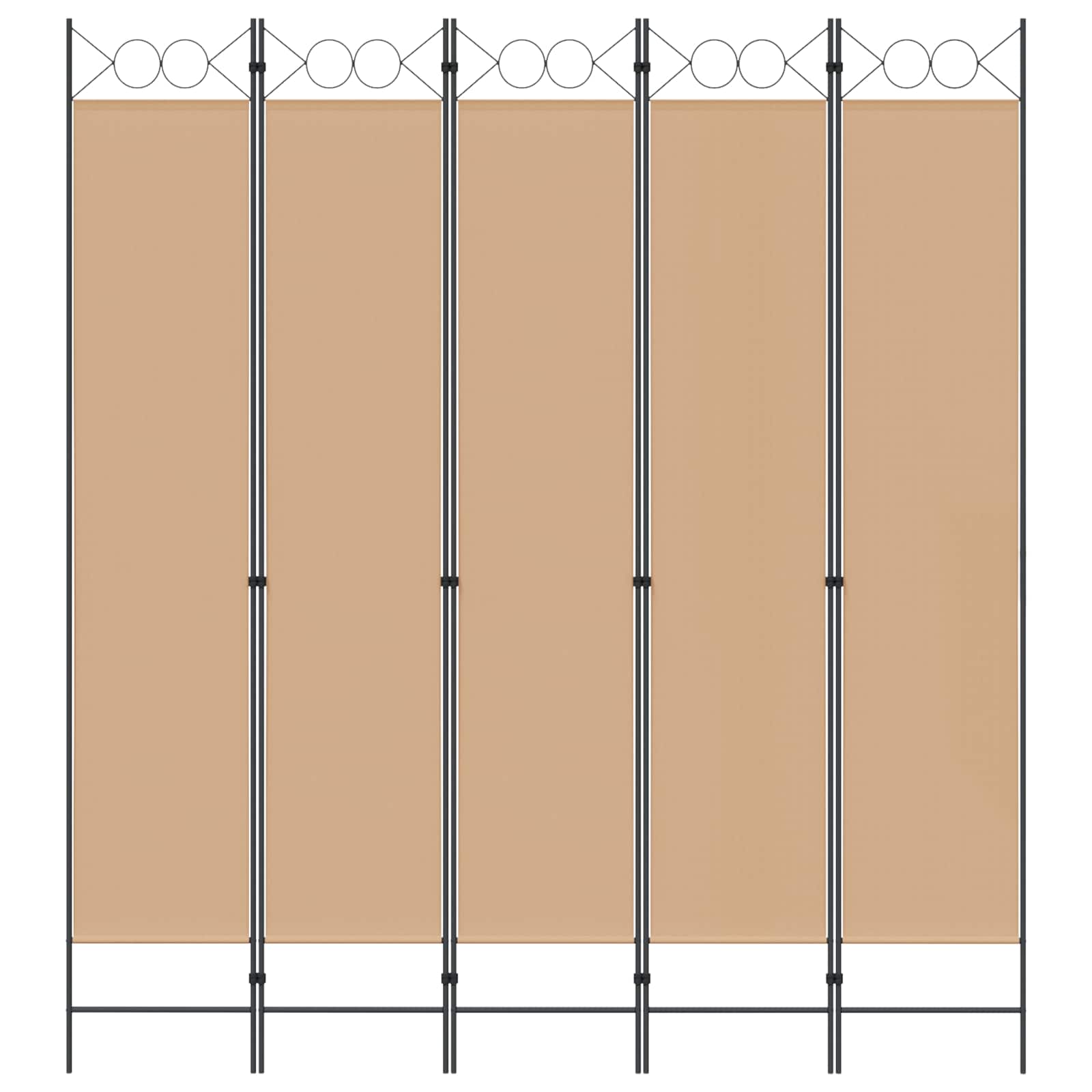 5-Panel Room Divider Beige 200 x 220 cm Stof is nu te koop bij PeponiXL, paradijselijk wonen!