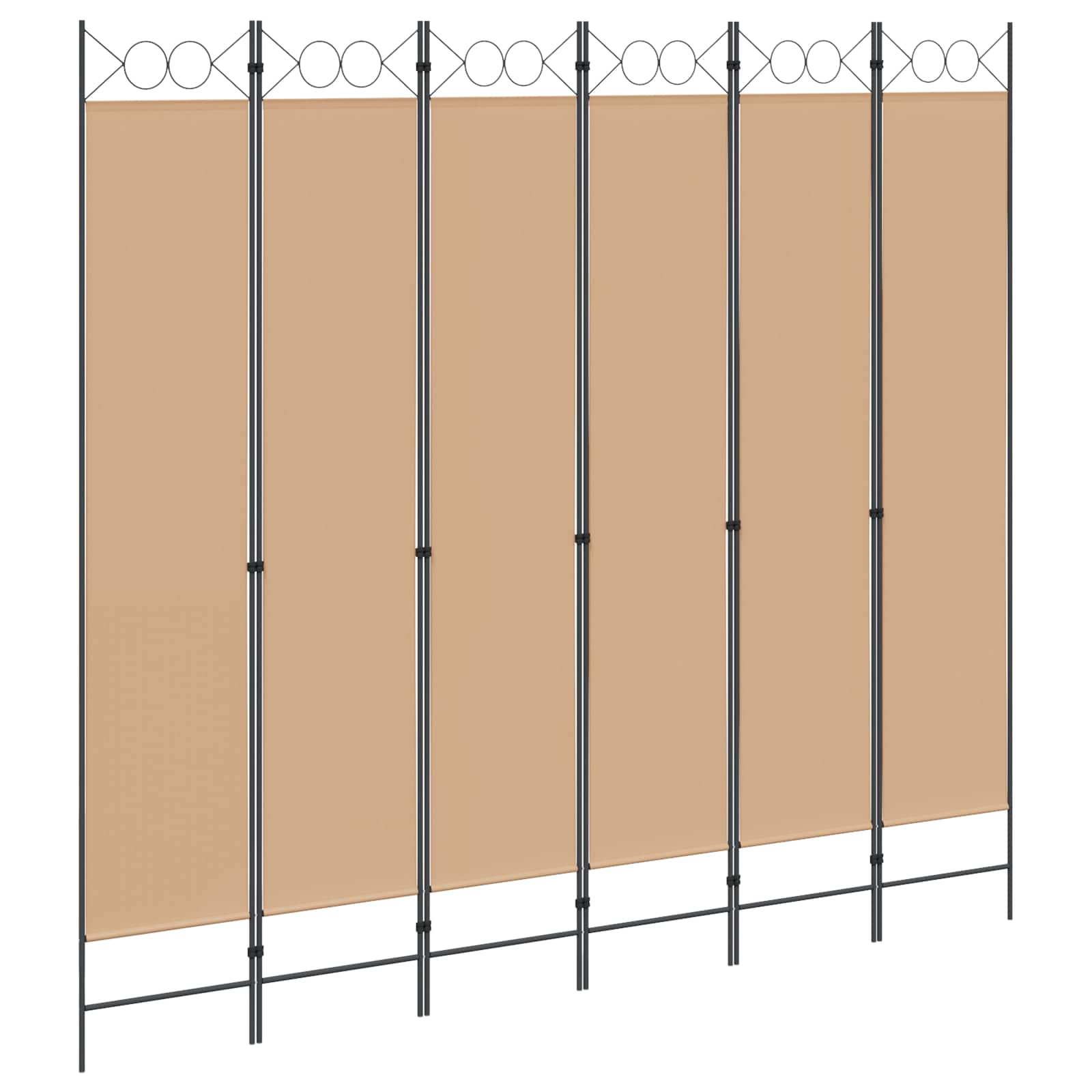 6-Panelen Kamerscherm Beige 240 x 220 cm Stof is nu te koop bij PeponiXL, paradijselijk wonen!