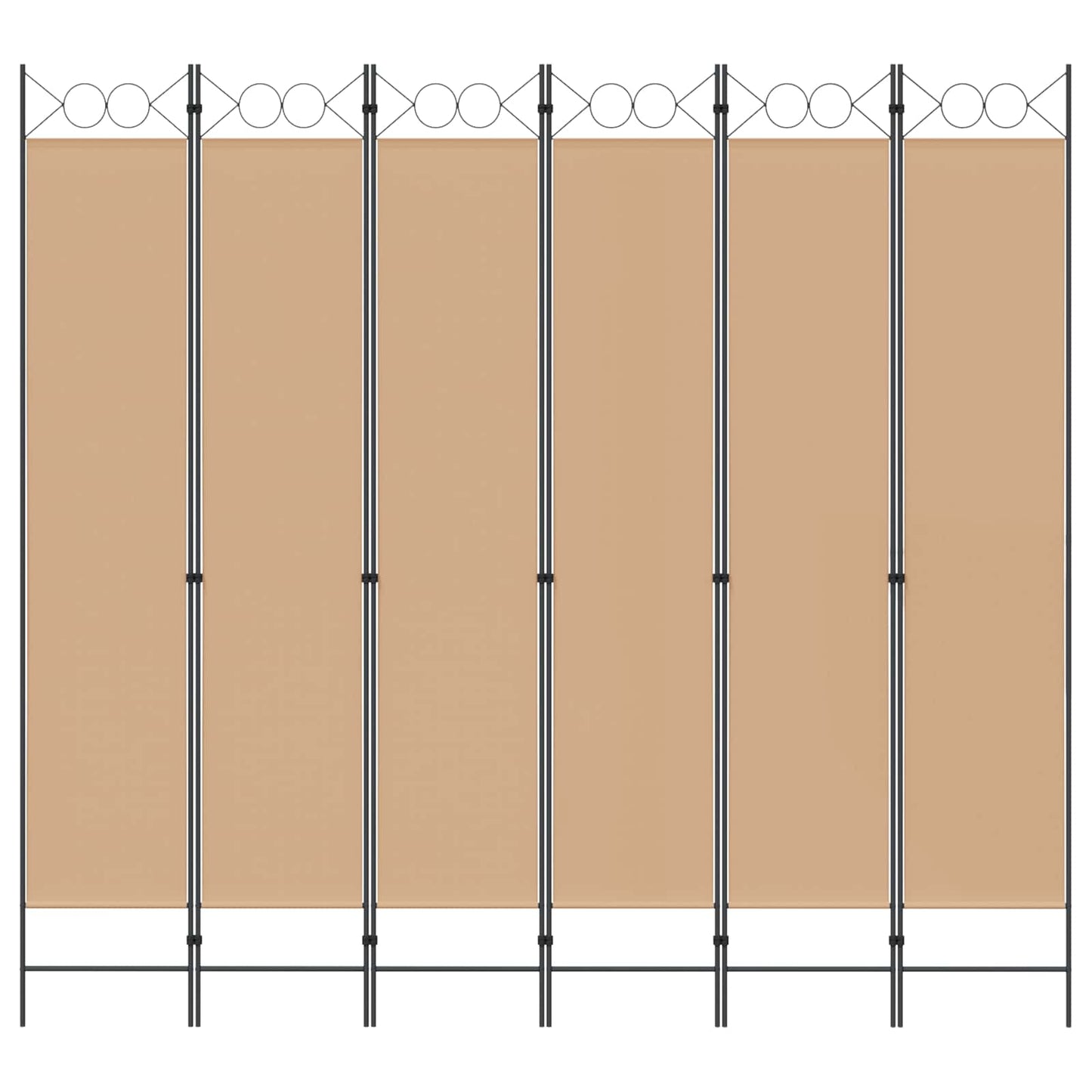 6-Panelen Kamerscherm Beige 240 x 220 cm Stof is nu te koop bij PeponiXL, paradijselijk wonen!