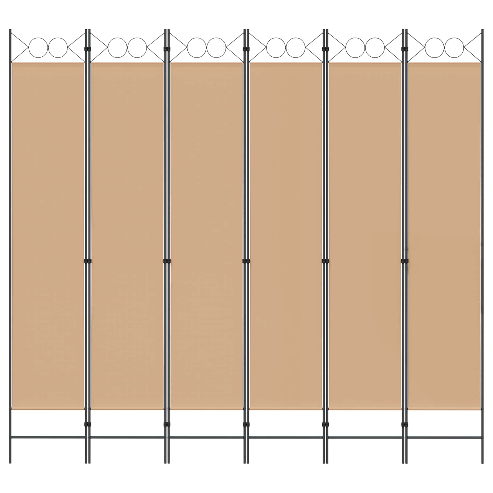 6-Panelen Kamerscherm Beige 240 x 220 cm Stof is nu te koop bij PeponiXL, paradijselijk wonen!