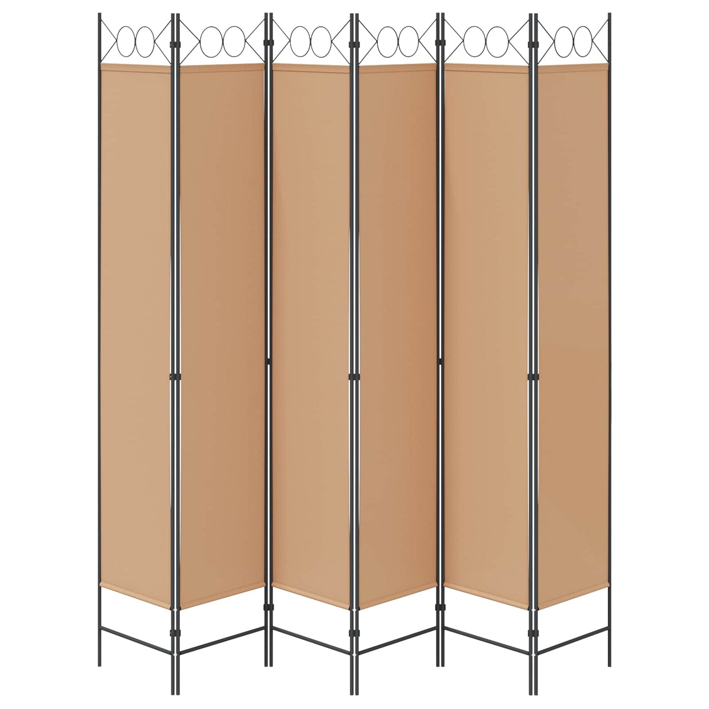 6-Panelen Kamerscherm Beige 240 x 220 cm Stof is nu te koop bij PeponiXL, paradijselijk wonen!