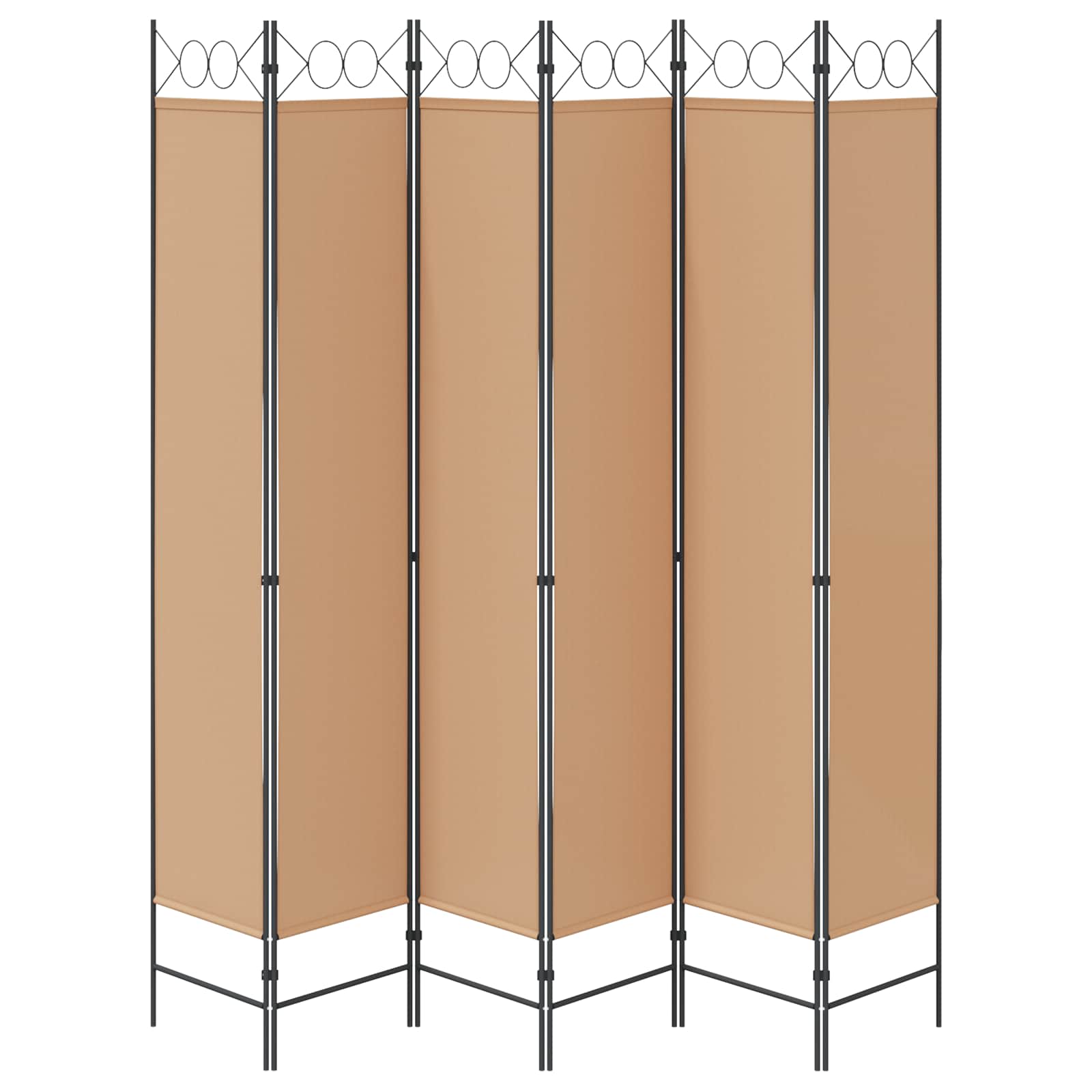 6-Panelen Kamerscherm Beige 240 x 220 cm Stof is nu te koop bij PeponiXL, paradijselijk wonen!