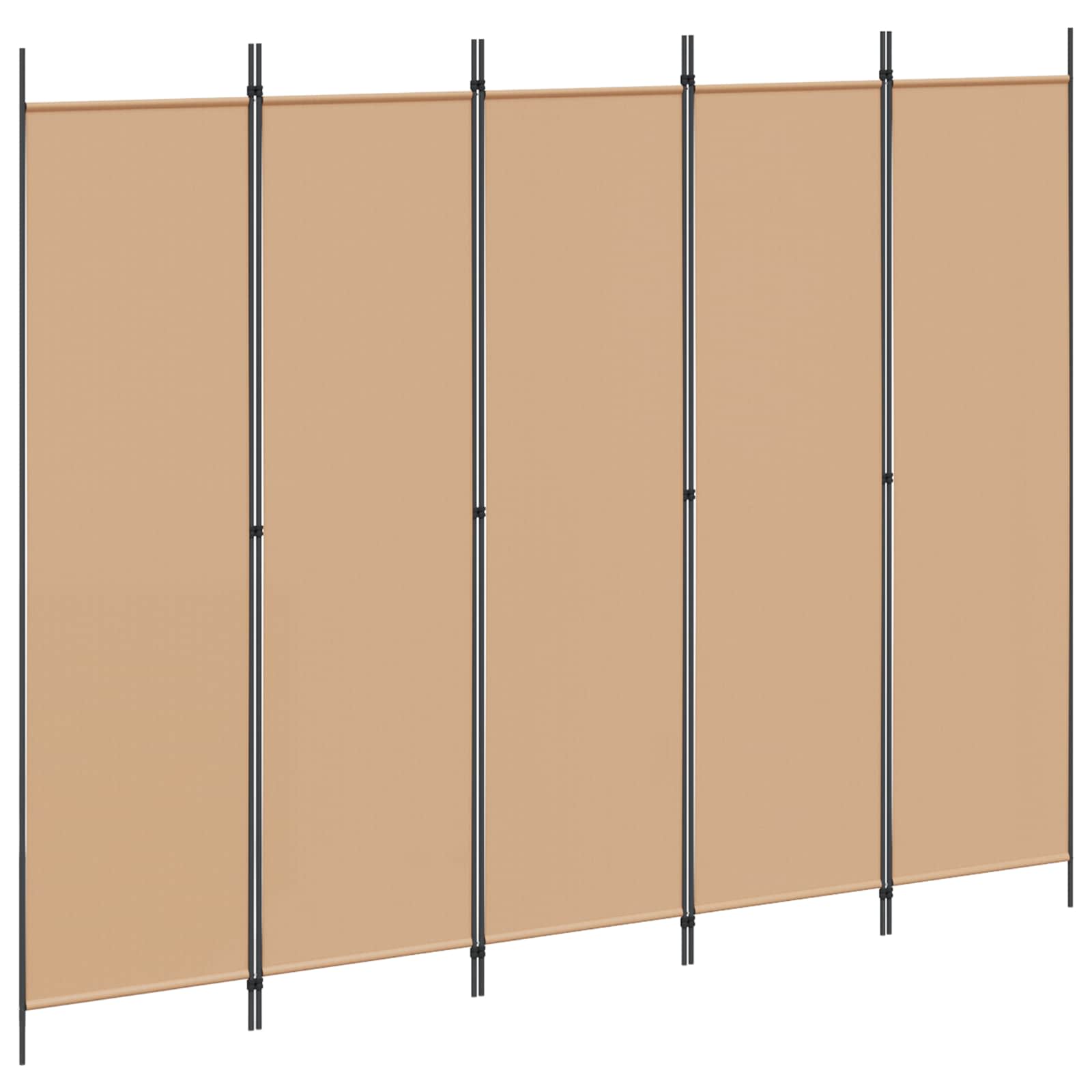5-Panel Room Divider Beige 250 x 200 cm Stof is nu te koop bij PeponiXL, paradijselijk wonen!