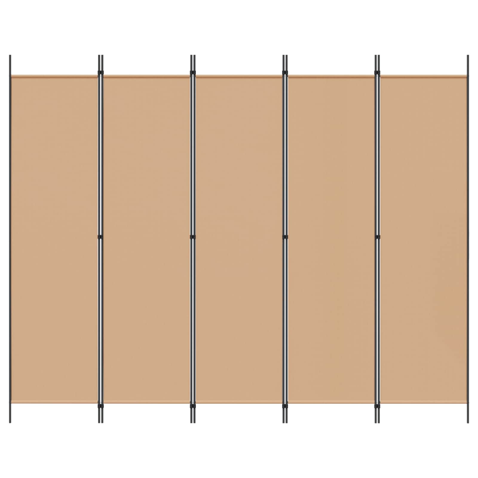 5-Panel Room Divider Beige 250 x 200 cm Stof is nu te koop bij PeponiXL, paradijselijk wonen!