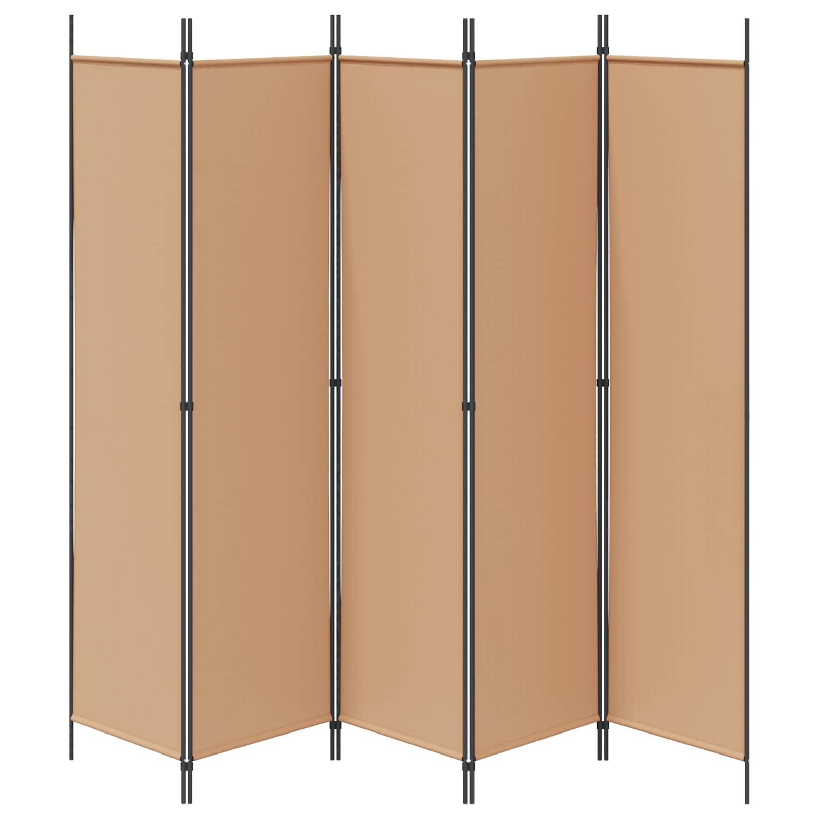 5-Panel Room Divider Beige 250 x 200 cm Stof is nu te koop bij PeponiXL, paradijselijk wonen!