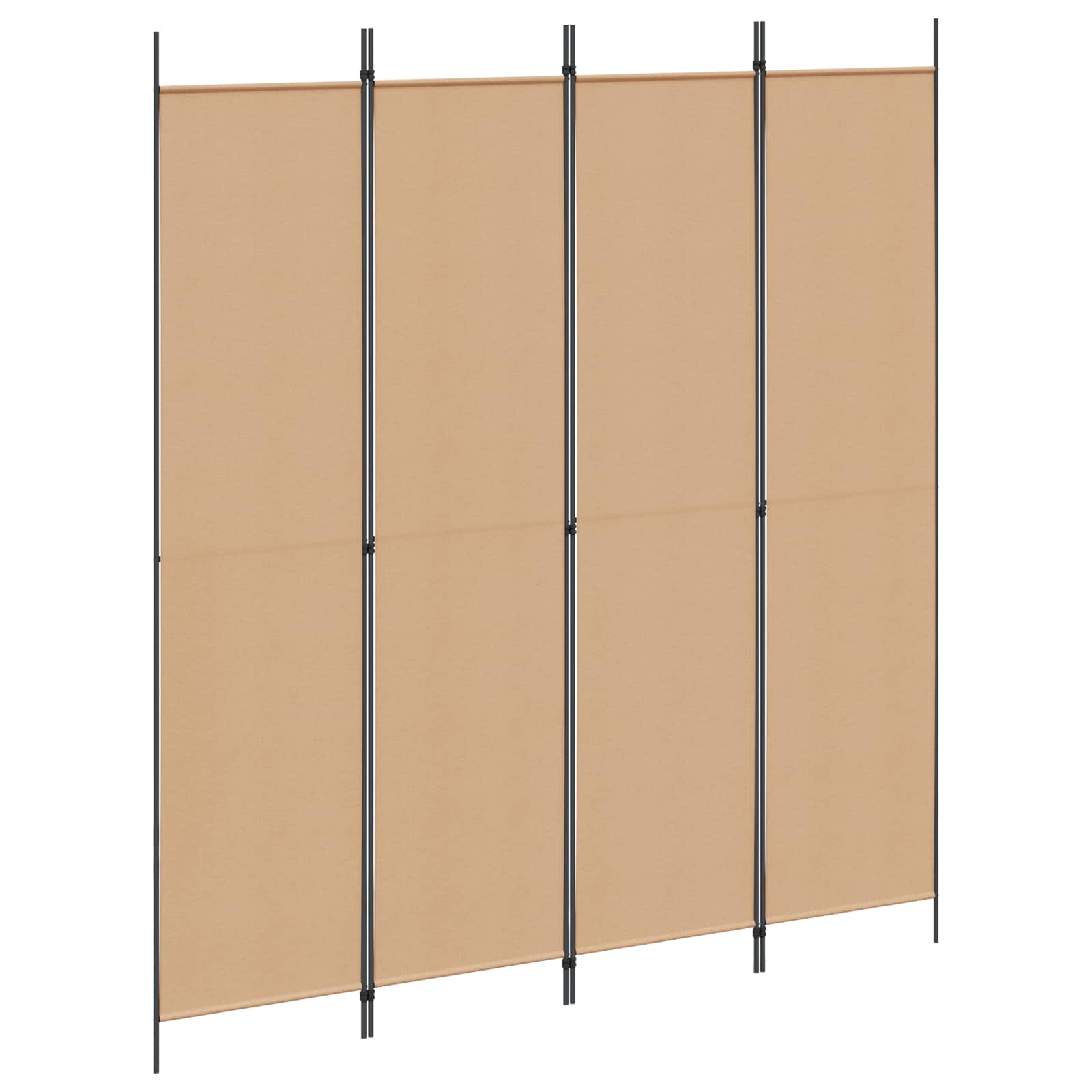 4-panelen roomdivider Beige 200 x 220 cm Stof is nu te koop bij PeponiXL, paradijselijk wonen!