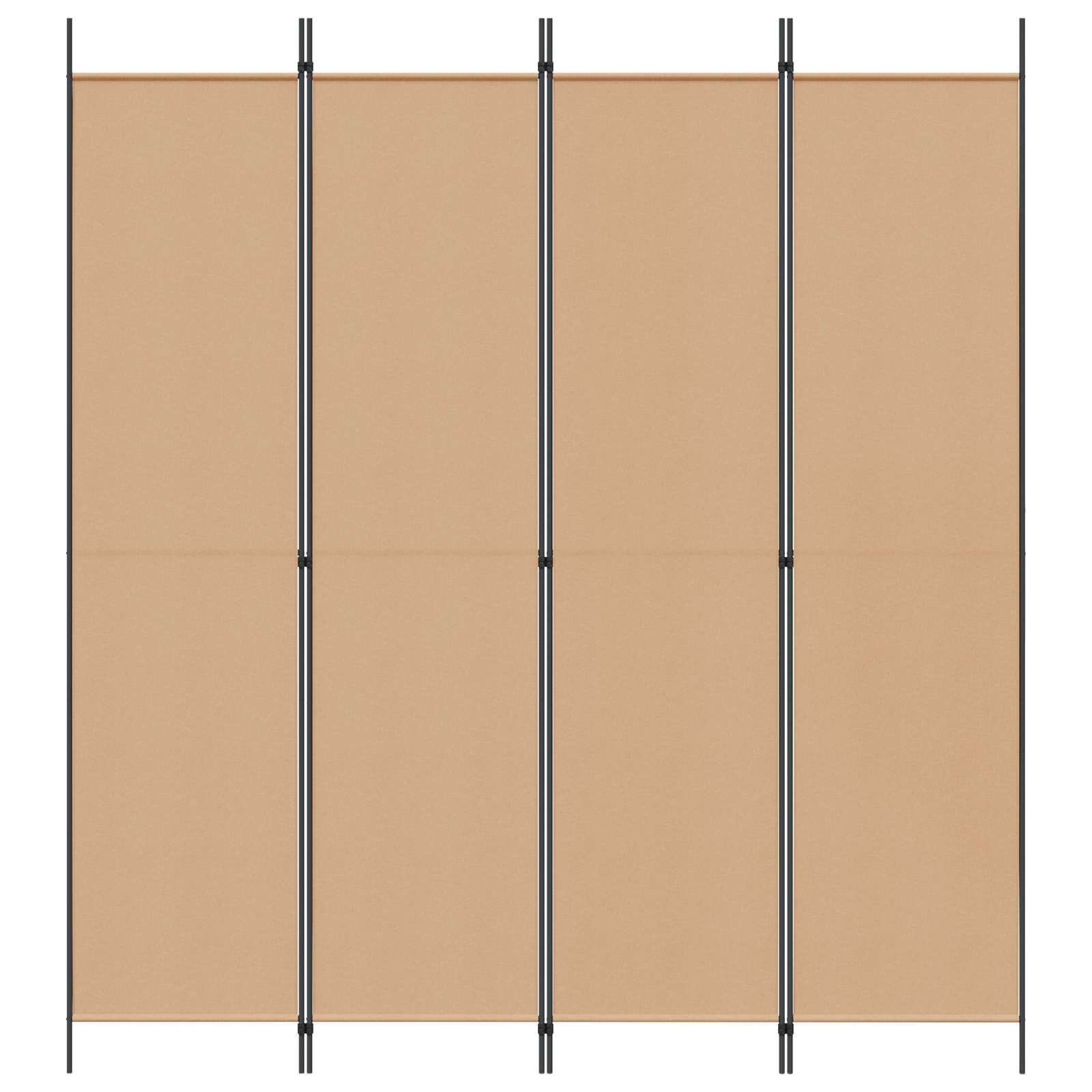 4-panelen roomdivider Beige 200 x 220 cm Stof is nu te koop bij PeponiXL, paradijselijk wonen!