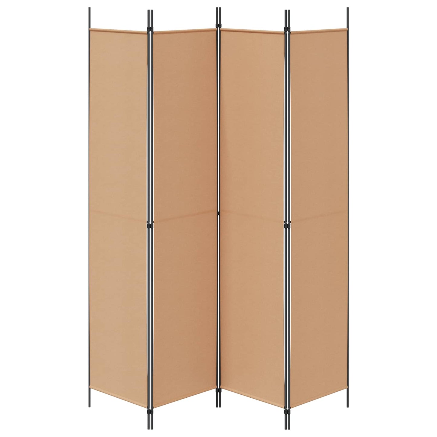 4-panelen roomdivider Beige 200 x 220 cm Stof is nu te koop bij PeponiXL, paradijselijk wonen!