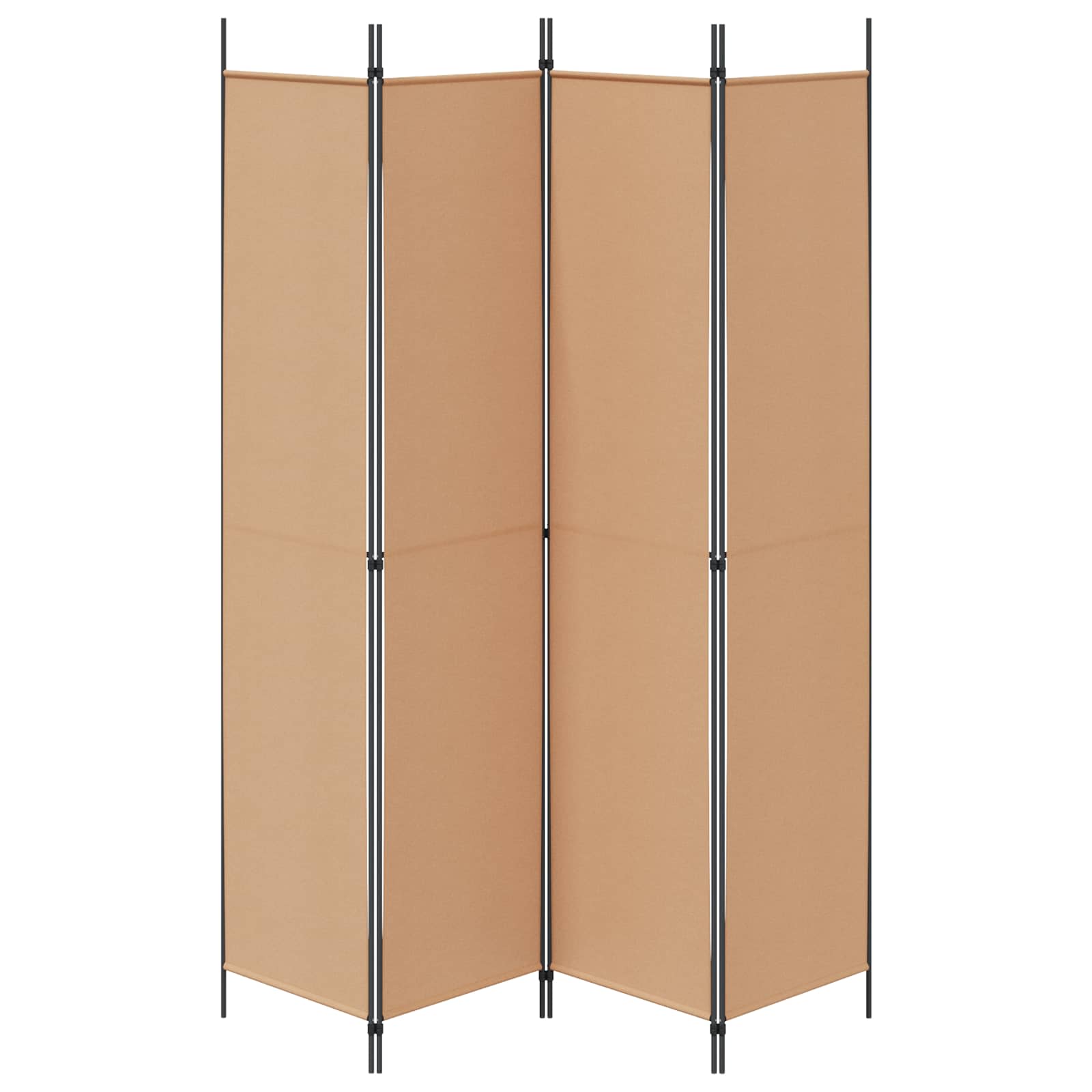 4-panelen roomdivider Beige 200 x 220 cm Stof is nu te koop bij PeponiXL, paradijselijk wonen!