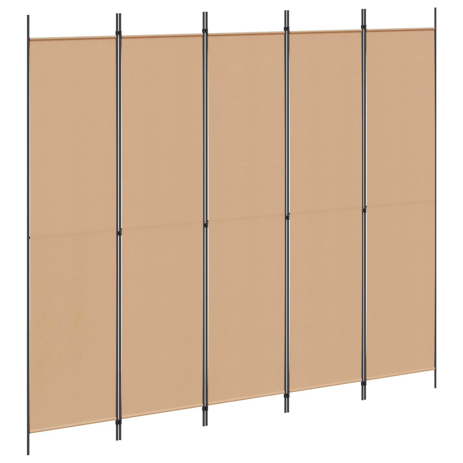 5-Panel Room Divider Beige 250 x 220 cm Stof is nu te koop bij PeponiXL, paradijselijk wonen!