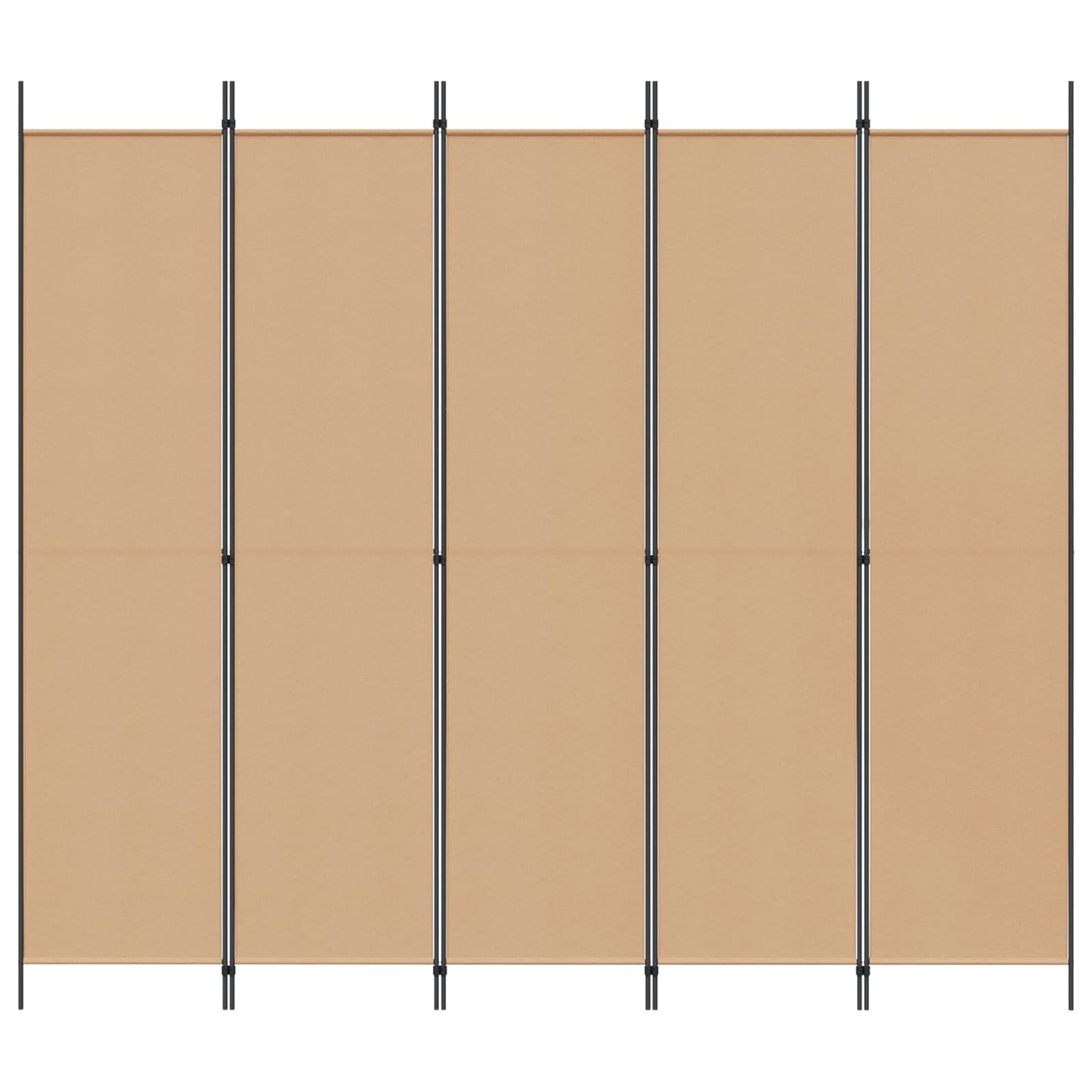 5-Panel Room Divider Beige 250 x 220 cm Stof is nu te koop bij PeponiXL, paradijselijk wonen!