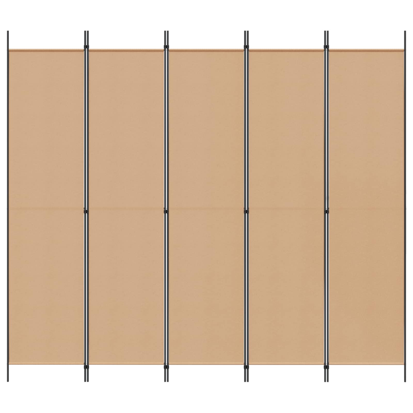 5-Panel Room Divider Beige 250 x 220 cm Stof is nu te koop bij PeponiXL, paradijselijk wonen!